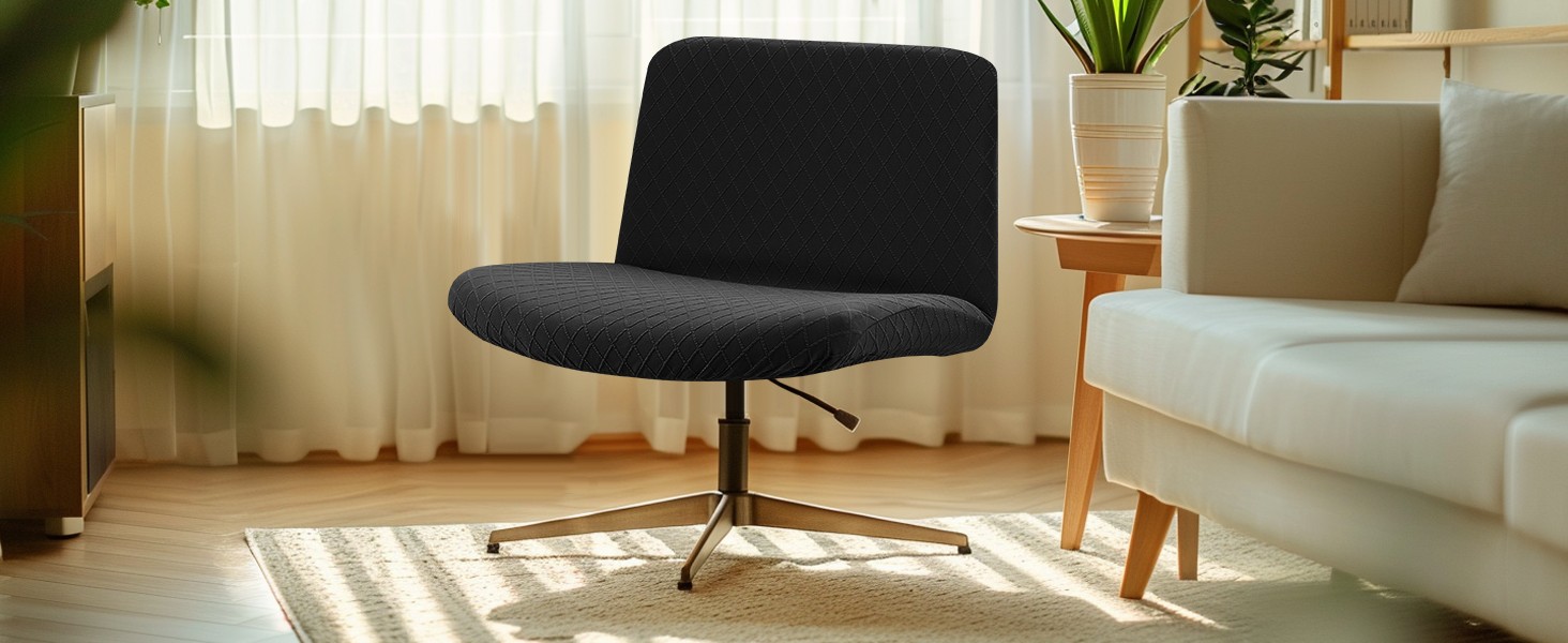 Waterproof Criss Cross Chair Cover, Stretch Jacquard Armless Chairs Slipcover