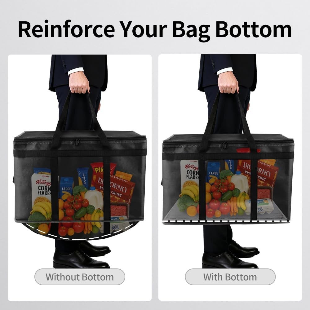 3X-Large Thermal Insulated Food Delivery Bag – Hard Bottom Catering Cooler for H