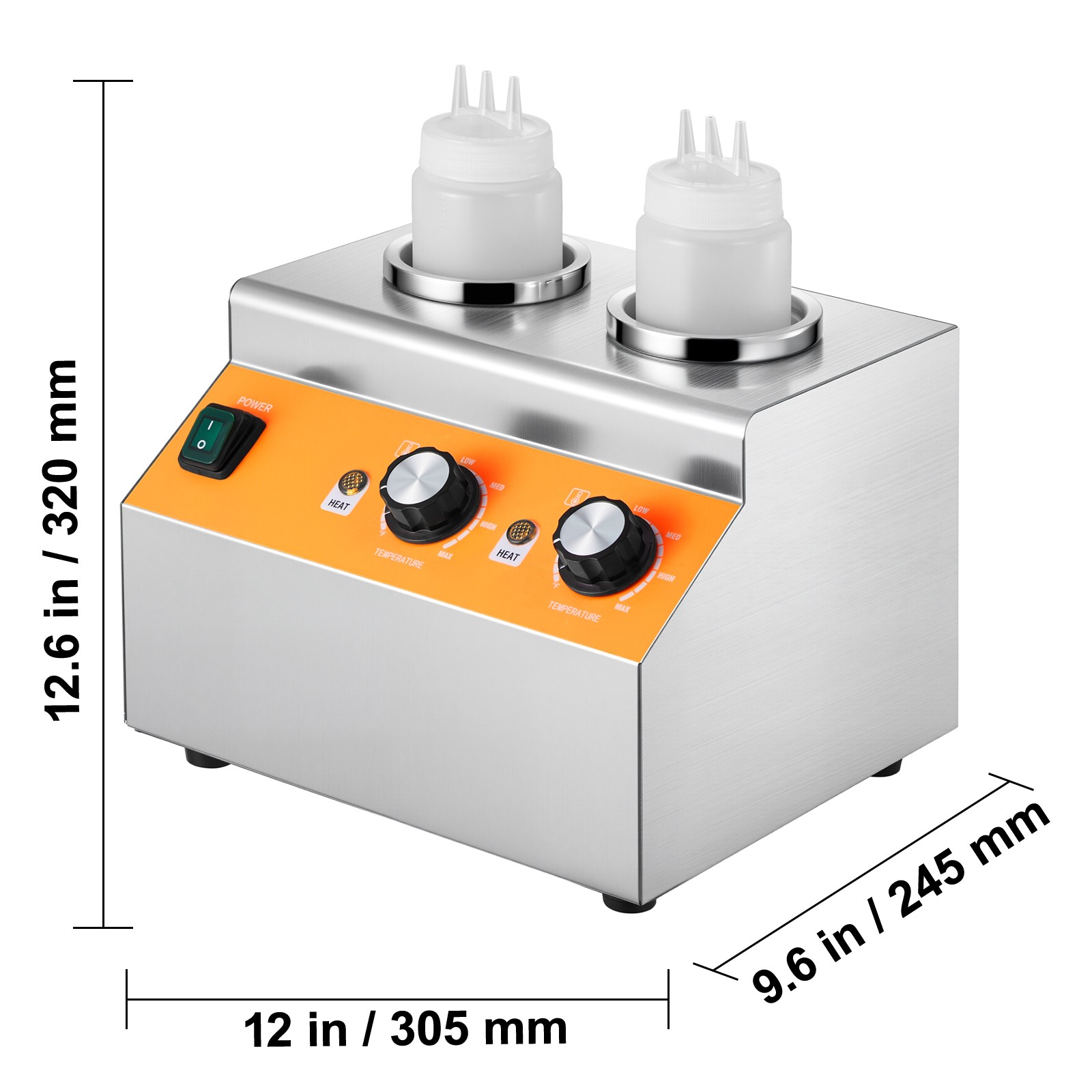 0.8×2 L Electric Bottle Warmer with Bottle Commercial Hot Fudge Warmer 86-185℉