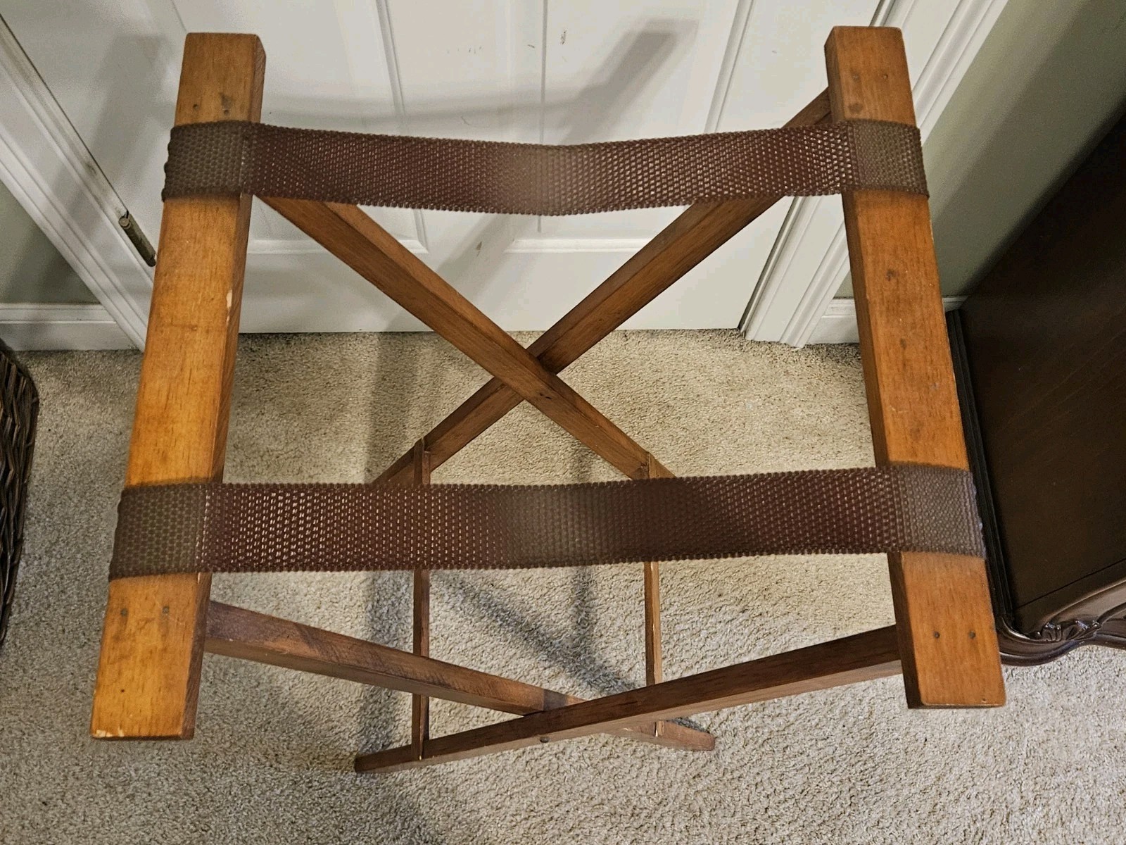 Vintage Restaurant Waitress Folding Server’s Tray Stand in Walnut Finish 38″