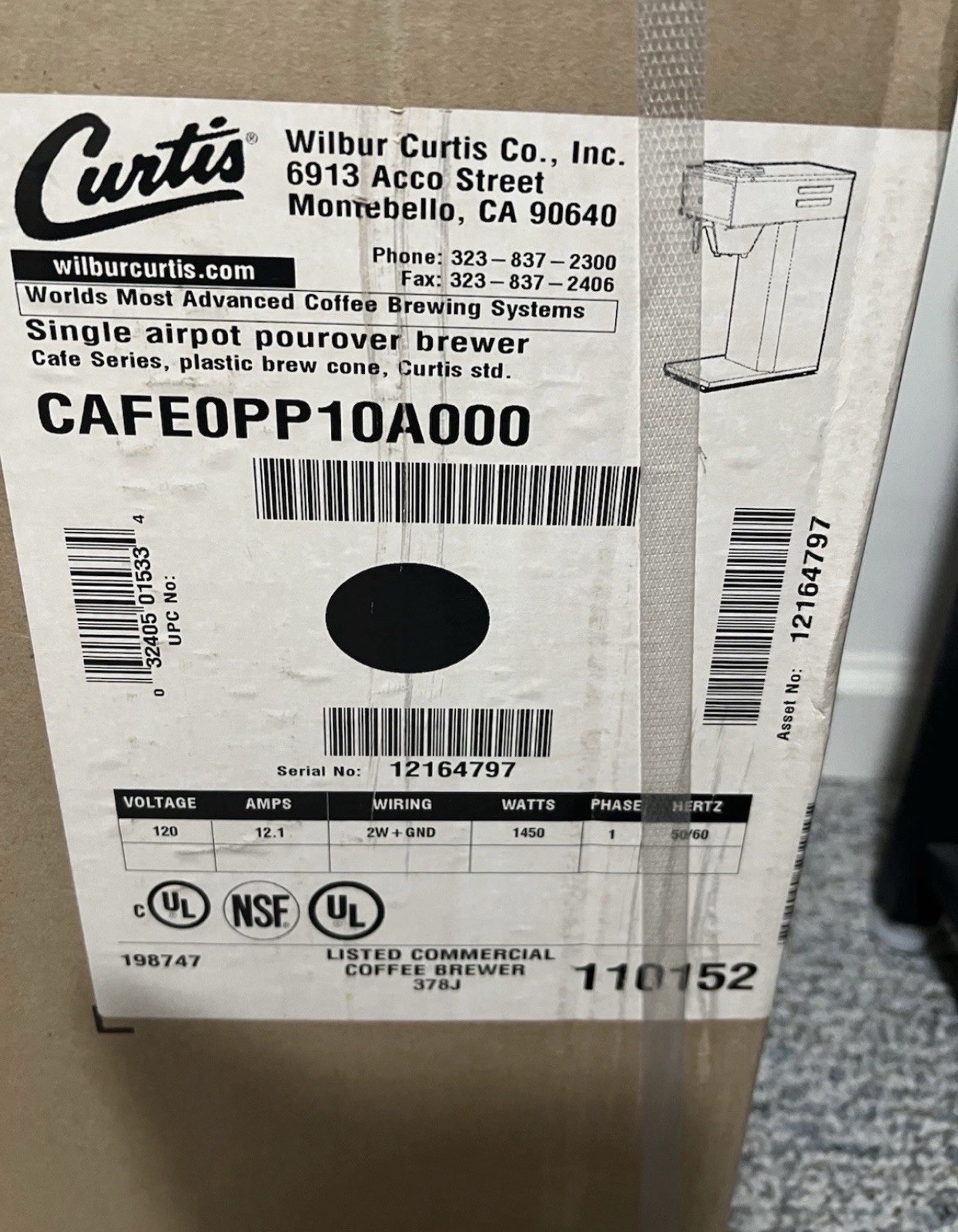 Curtis CAFE0PP10A000 Airpot PourOver Coffee Brewer