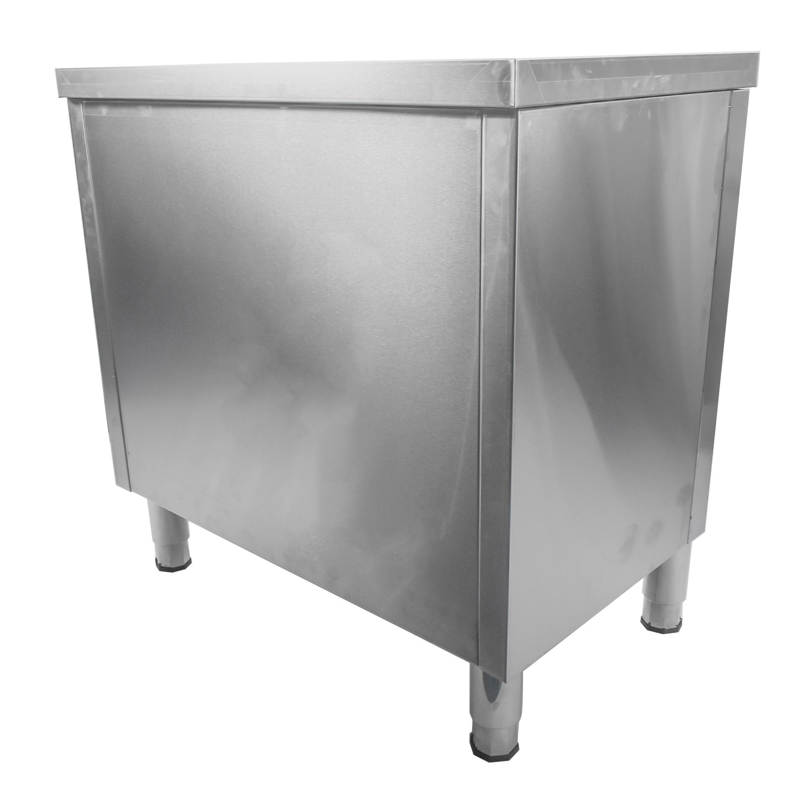Stainless Steel Work Table with Cabinet Heavy Duty Prep Table Silver for Garage