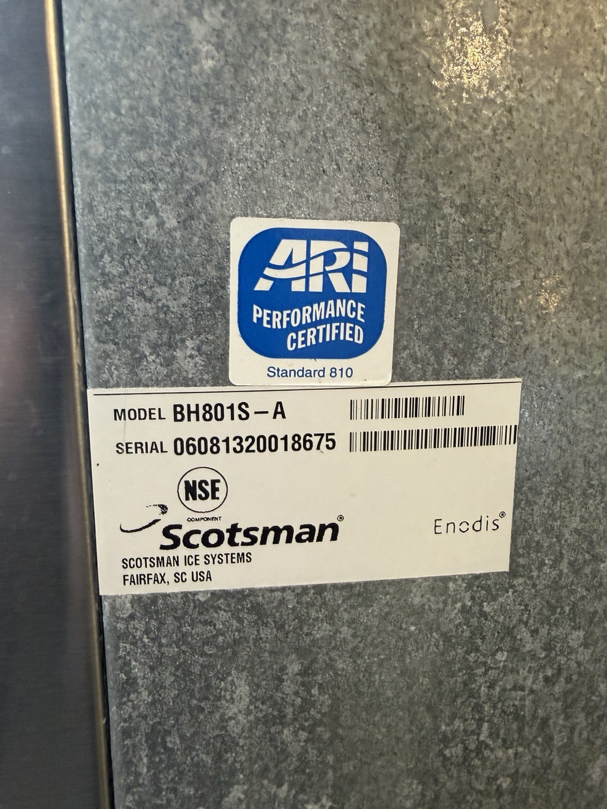 Scotsman BH801S-A Stainless Steel Ice Storage Bin Container Box 580 Lb Capacity