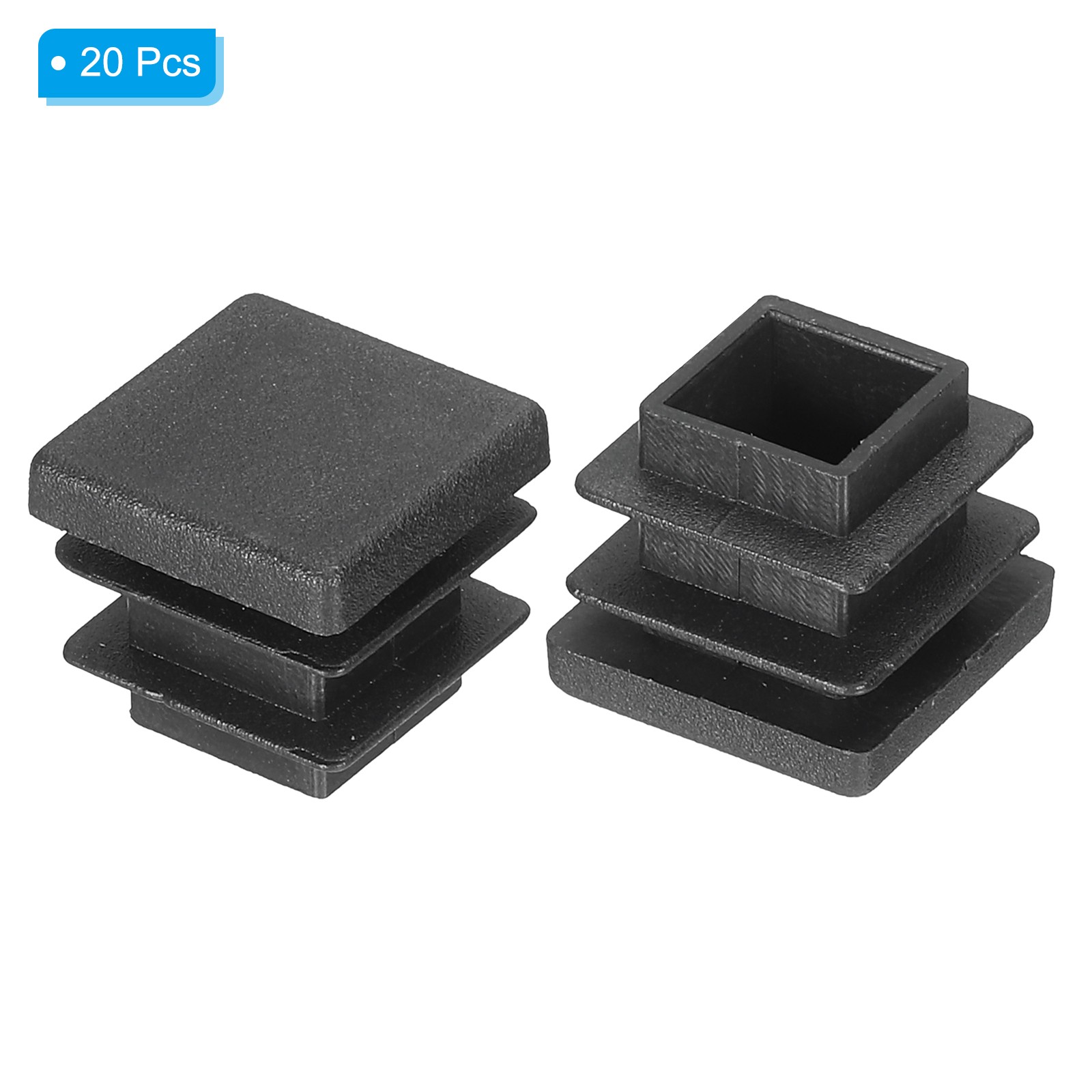 20Pcs 5/8″x5/8″ Plastic Tubing End Caps Square Hole Plug Insert Black
