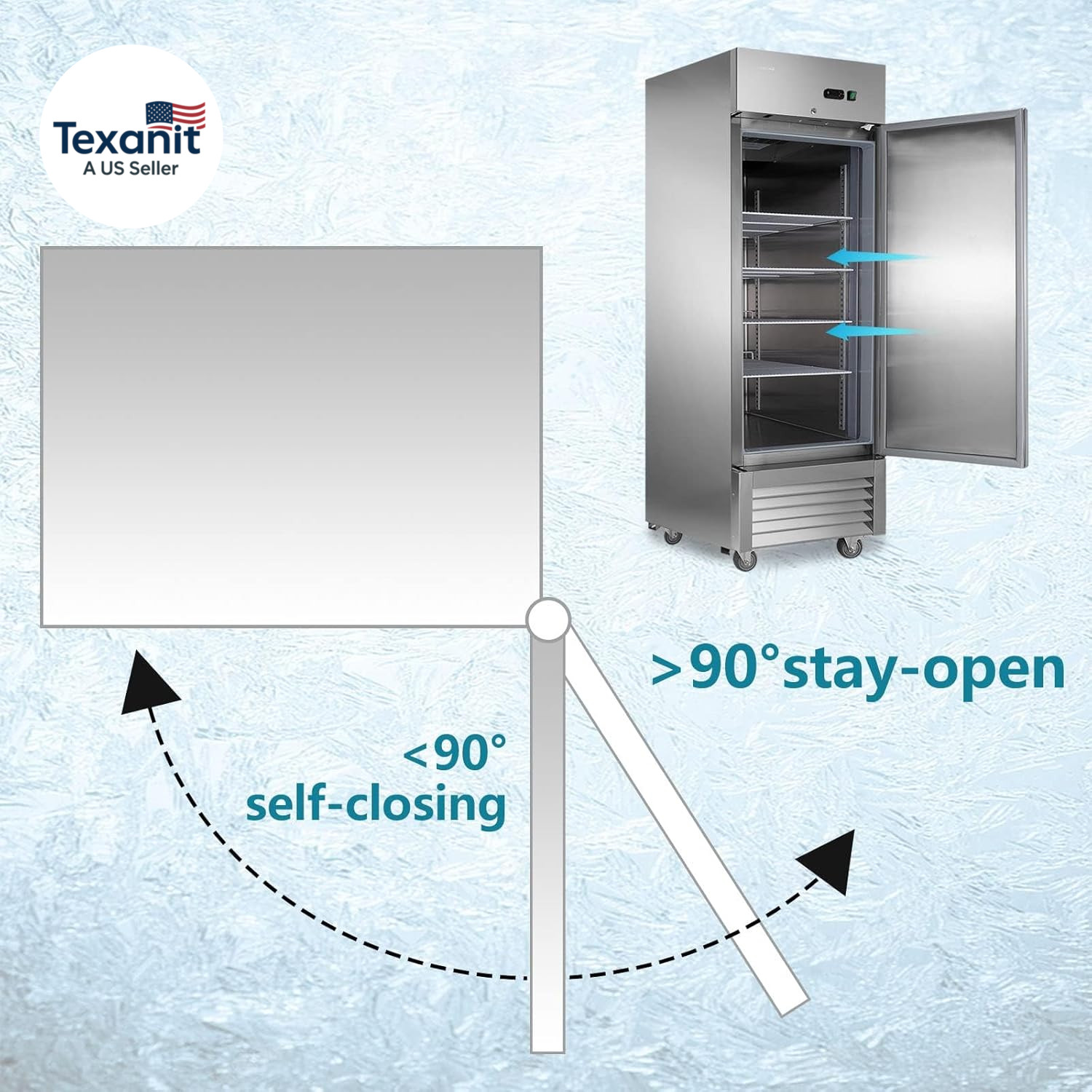 27″ Commercial Refrigerator, 23 Cu.Ft Reach-In Stainless Steel Fridge with Singl