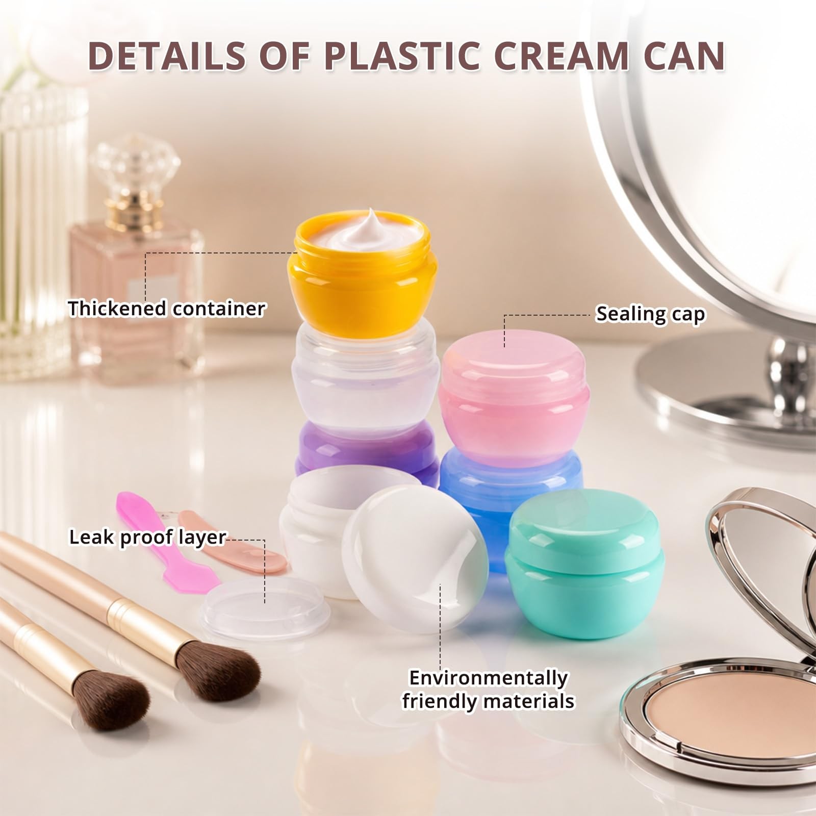 HurOutd 7 Pcs 20ml Small Travel Containers, Convenient Size 7 colors