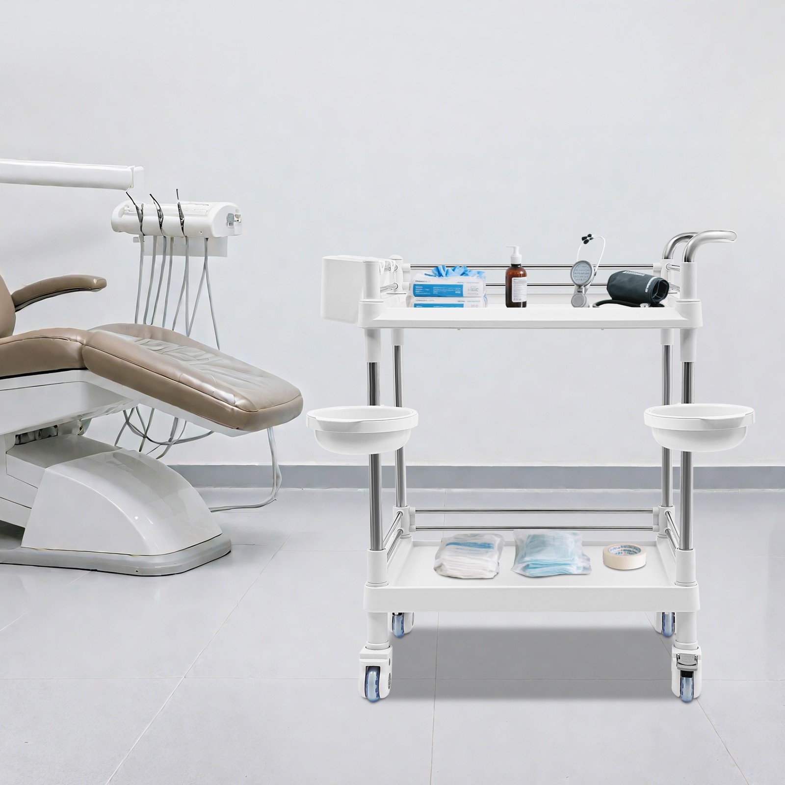 Mobile Utility Cart with Wheels Professional Medical Trolley Cart Storage Cart