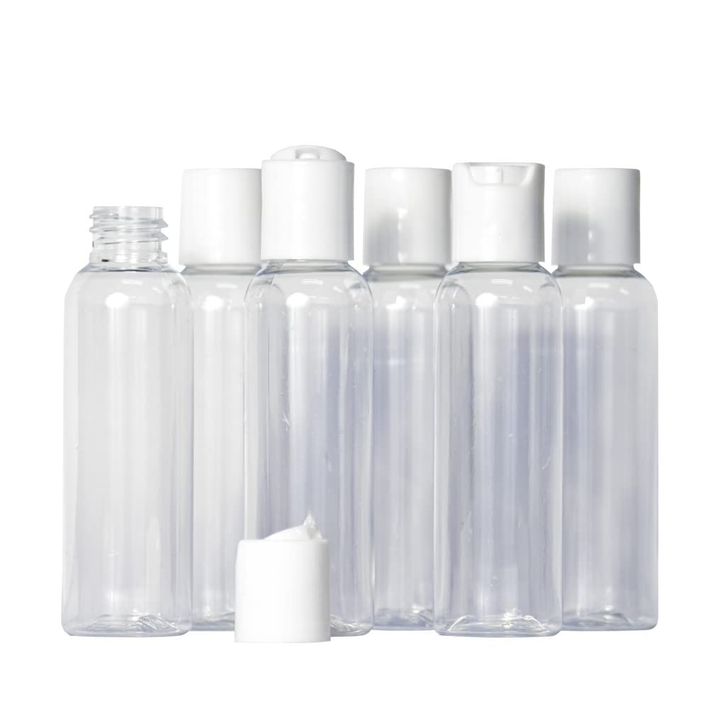 CFS Products 2oz Clear Plastic Empty Squeeze Bottles with 2 ounce, white