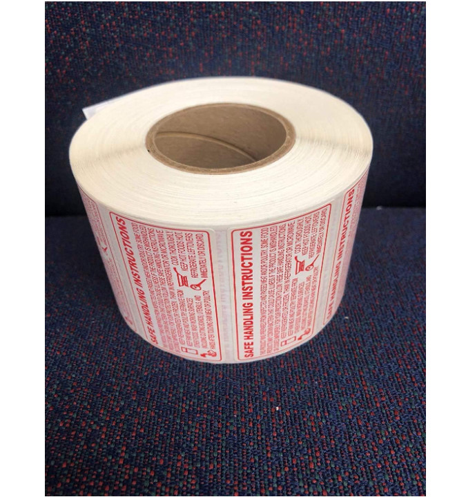 Food Safe Handling Instructions Label 1 Roll 1000 Labels 2.25 x 1.125 Inches
