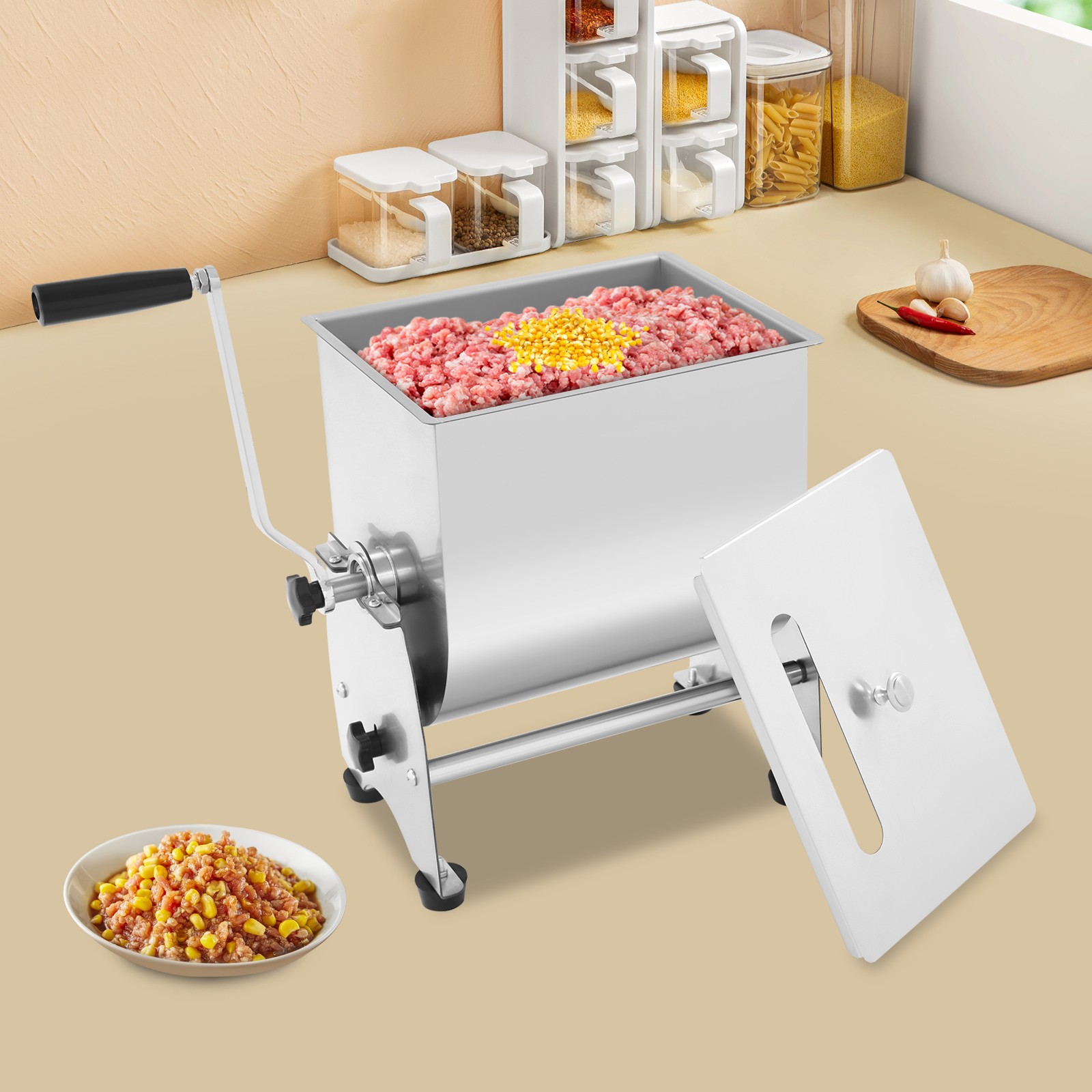 Commercial Tilting Mixer, Manual Meat Mixer, Sausage Mixer Machine 44lbs