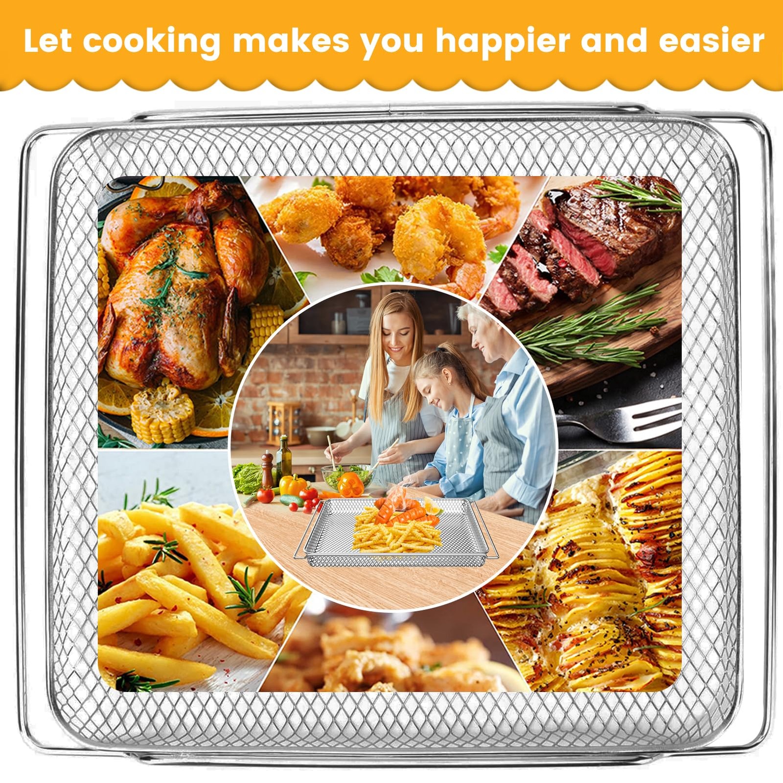GWY Air Fryer Basket Replacement for COSORI CS130-CFH CS130-AO 13 14.1*11.8»