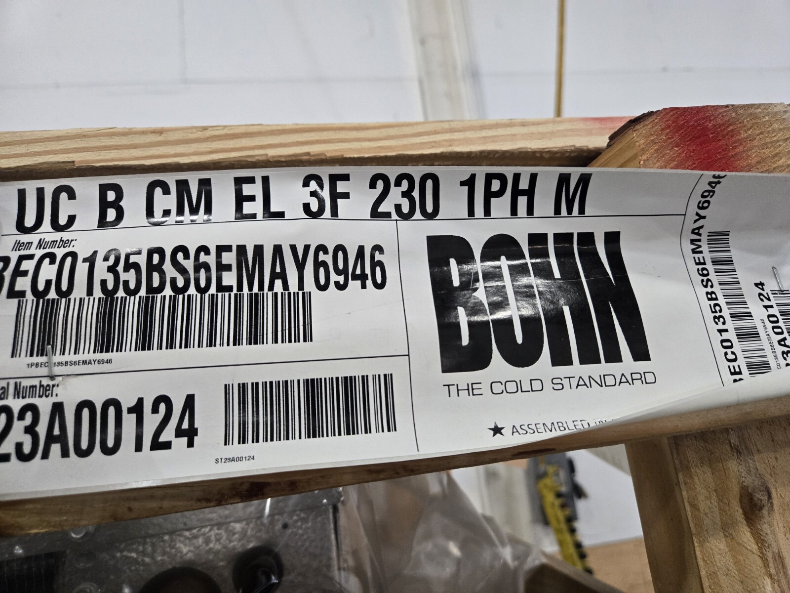 NEW Bohn BEC0135BS6EM Walk-In 13,500 BTU Freezer/Cooler Center Mount Evaporator