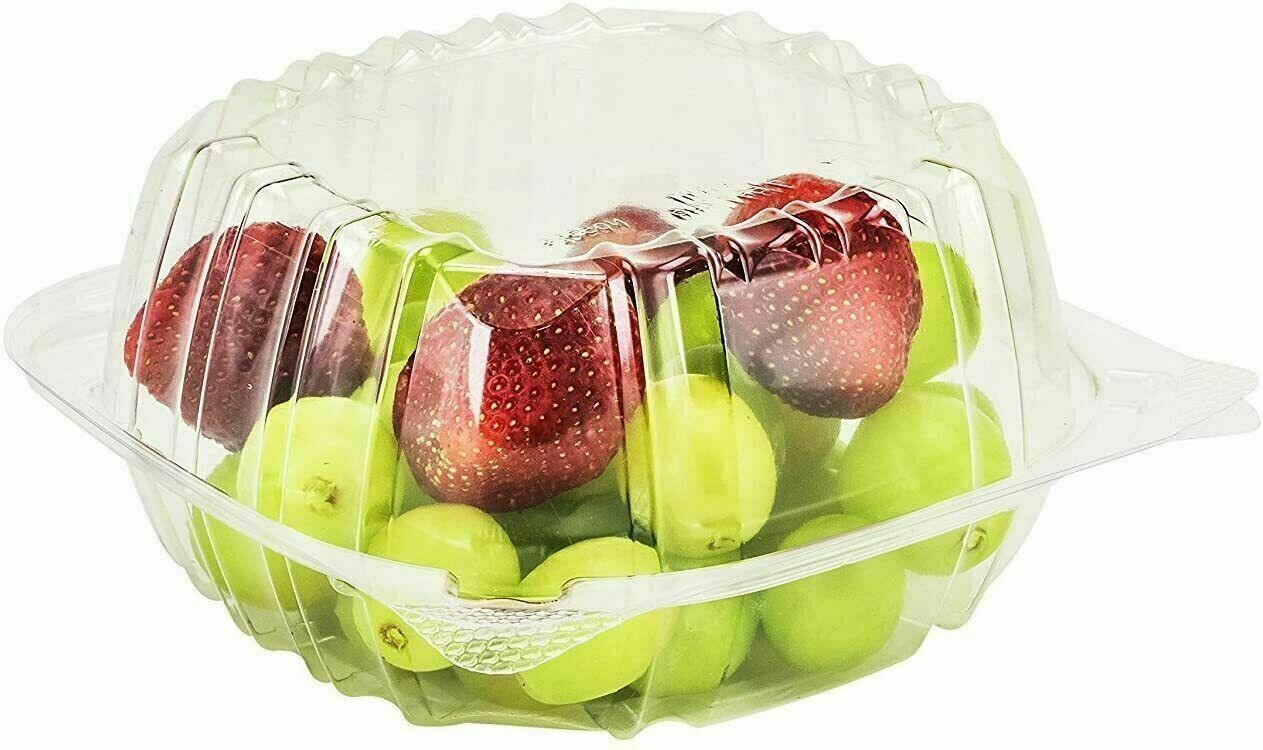 Dart 6″ Clear Hinged Plastic Food Take Out To-Go / Clamshell Container 100 Pack