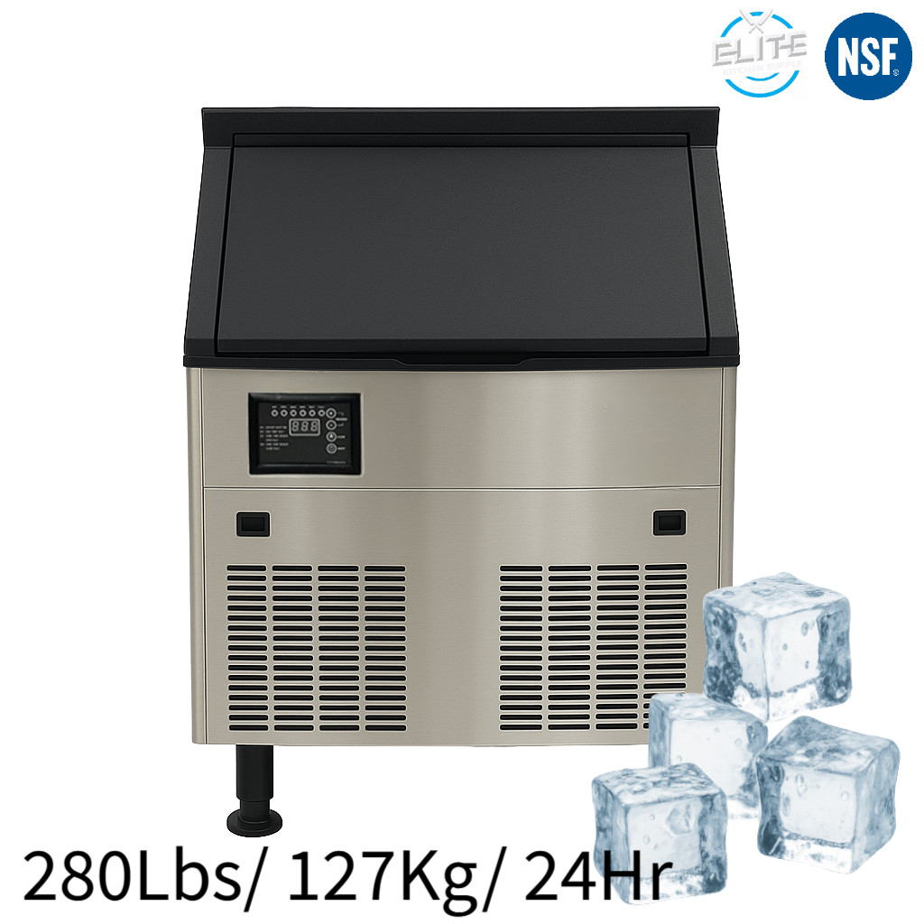 NSF Commercial Cube Ice Maker 290 LBS/ Day, Free Standing Ice Machine