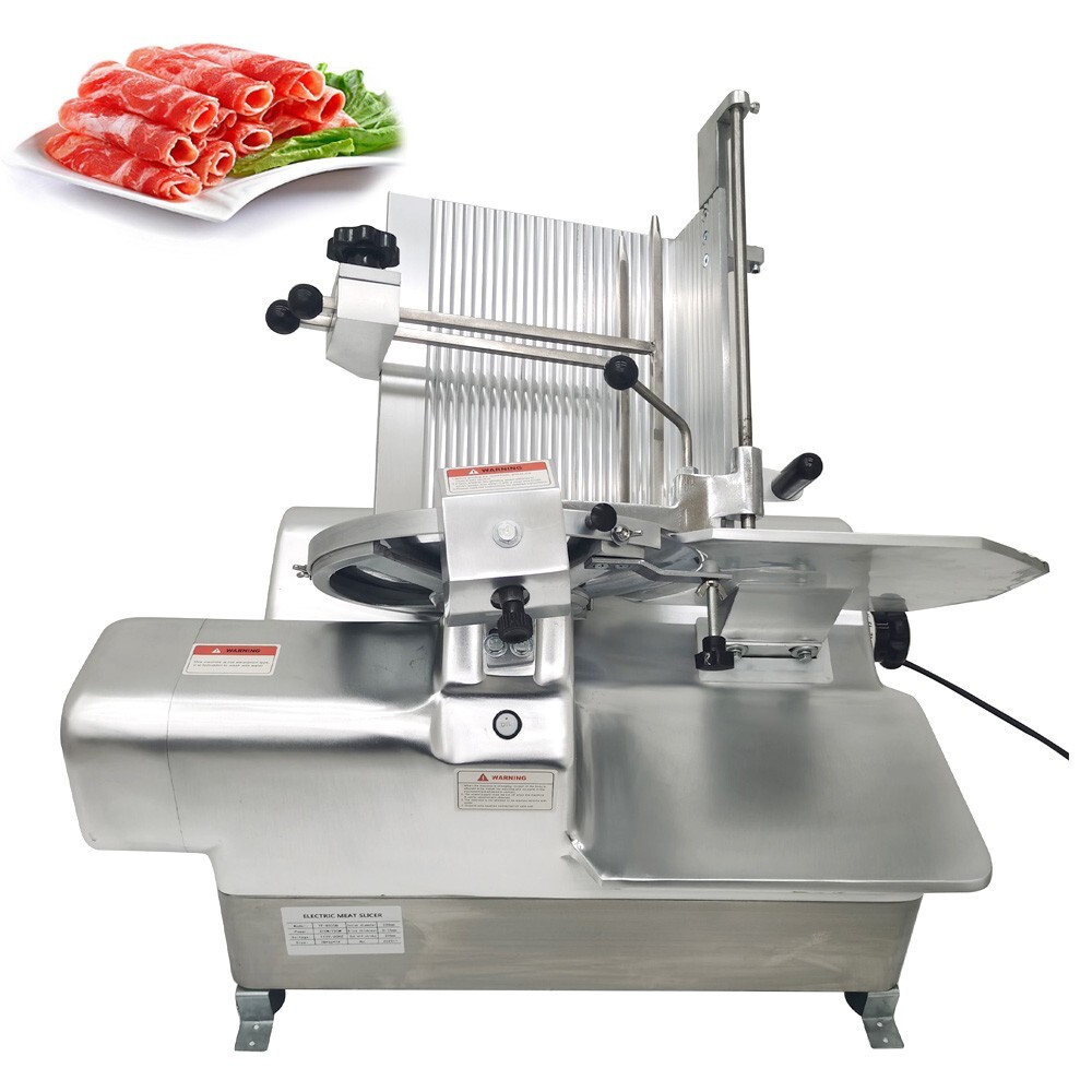 Frozen Meat Slicing Machine 13″ Plate Mutton Roll Electric Shieve Slicer Cutter