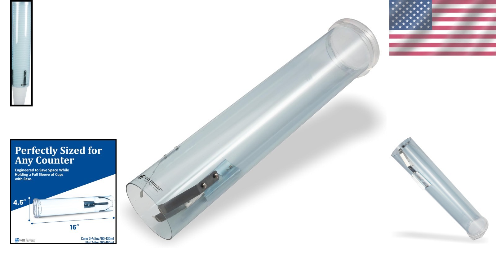 Blue Plastic Cup Dispenser for Restaurants, 16 Inches