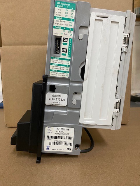 MEI Mars AE 2611 Bill Acceptor 110v $1 $5 $10 $20 Refurbished w/ 90 Day Warranty