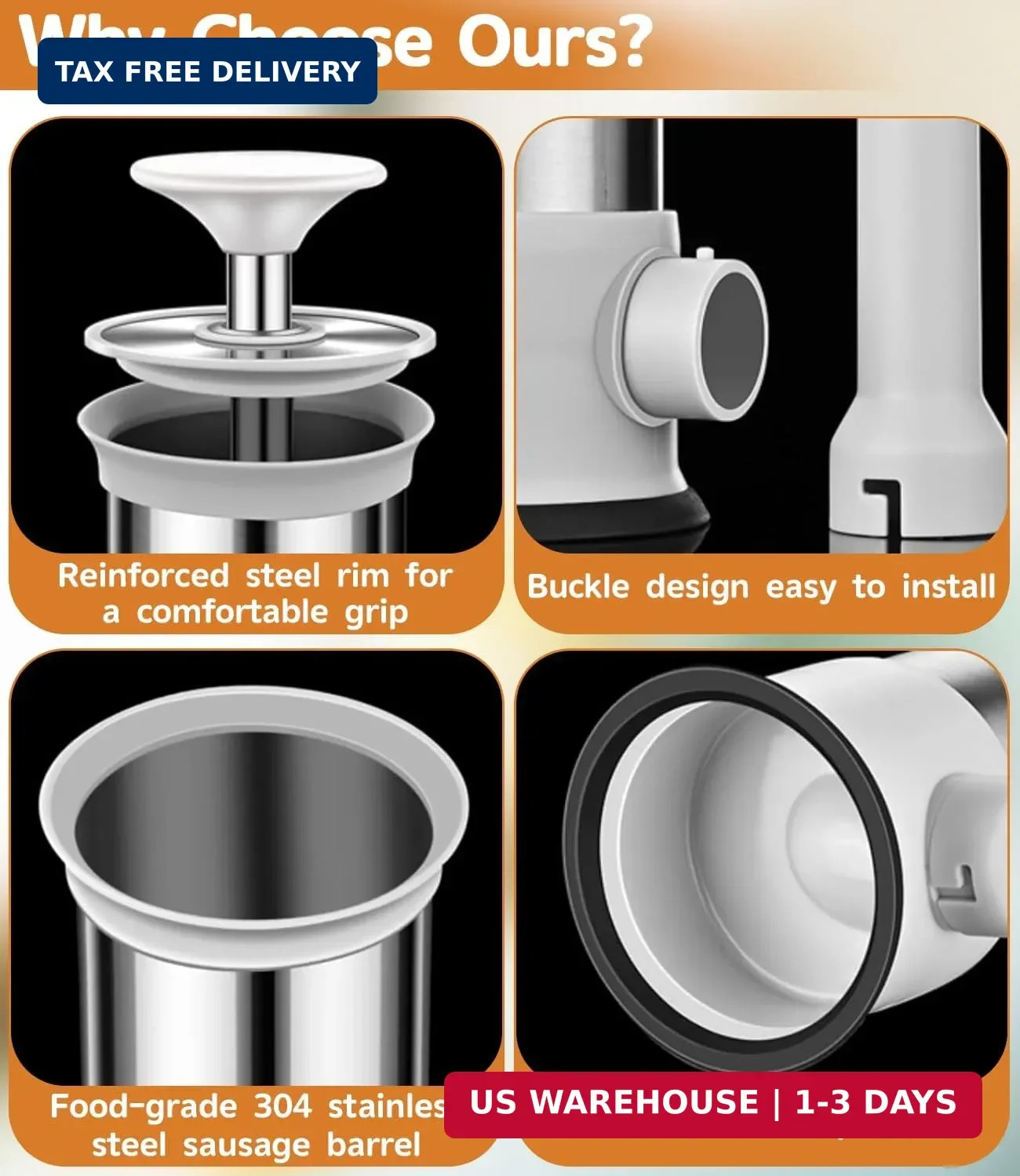 Sausage Stuffer Machine Vertical Sausage Maker, 2025 New Stainless Steel Homemad