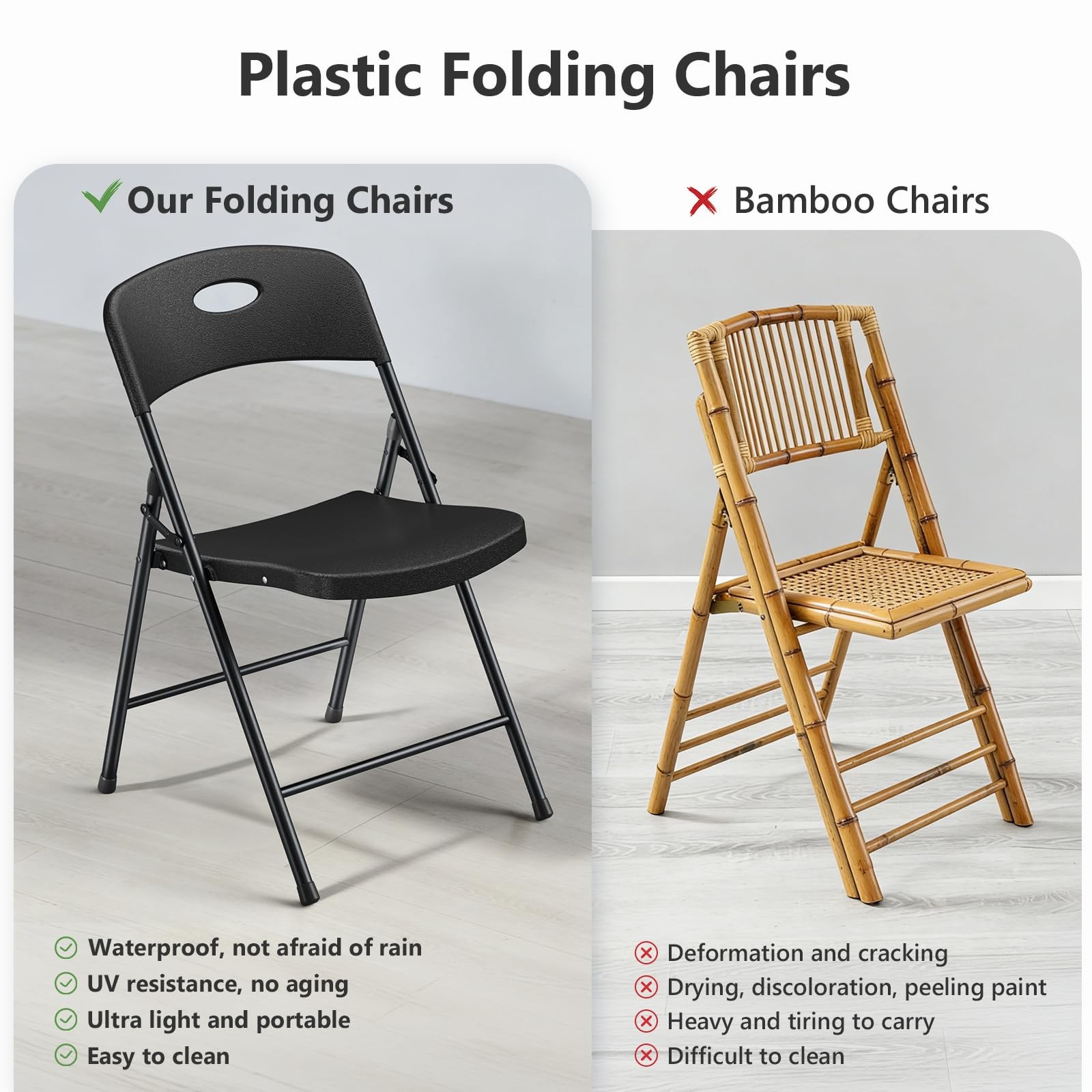 Make Changes Folding Chair 4 Pack Outdoor Plastic Sturdy Metal Folding Chairs