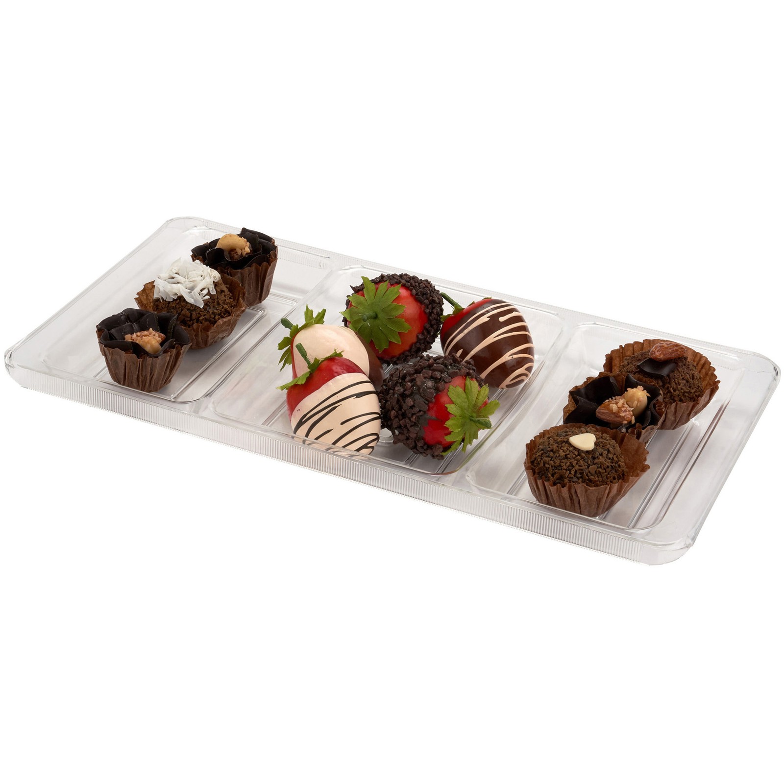 Pioneer Plastics TRAY Clear Candy Plastic Tray, 14.25″ W x 7.125″ D x 1″ H