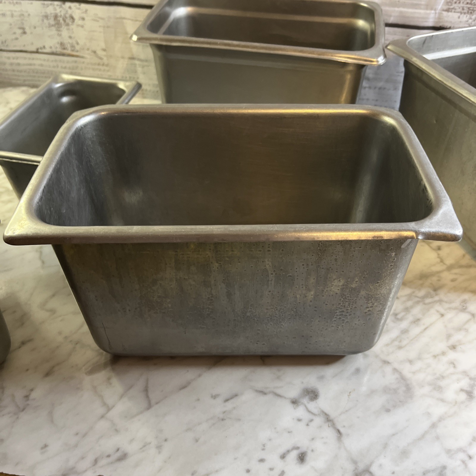 NSF Commercial Metal Pan Lot Stainless Steel 5 Piece 4 8/46 Food Service