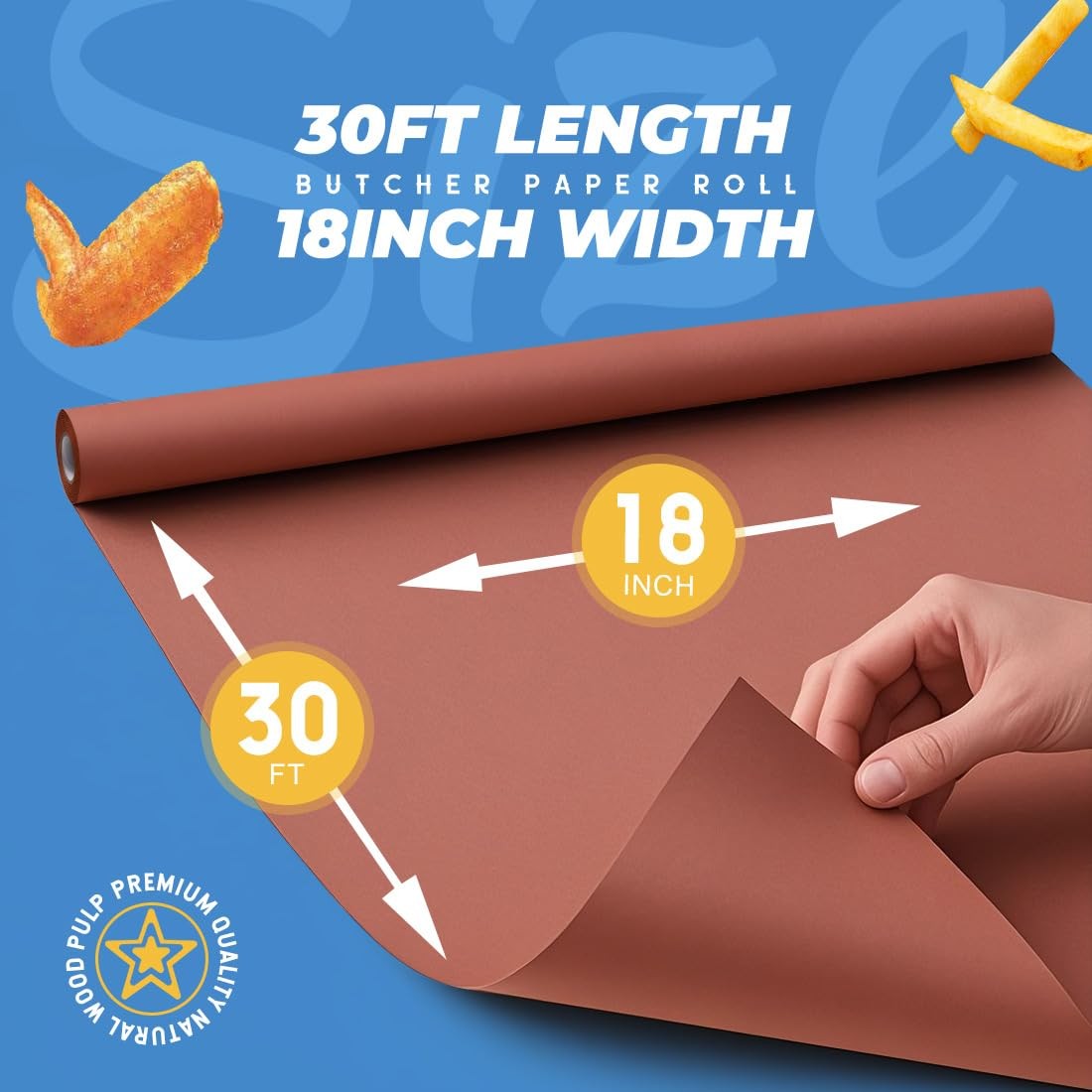 Pink Butcher Paper Roll-17.7in x 40ft-Unbleached,Unwaxed,Uncoated Butcher Paper
