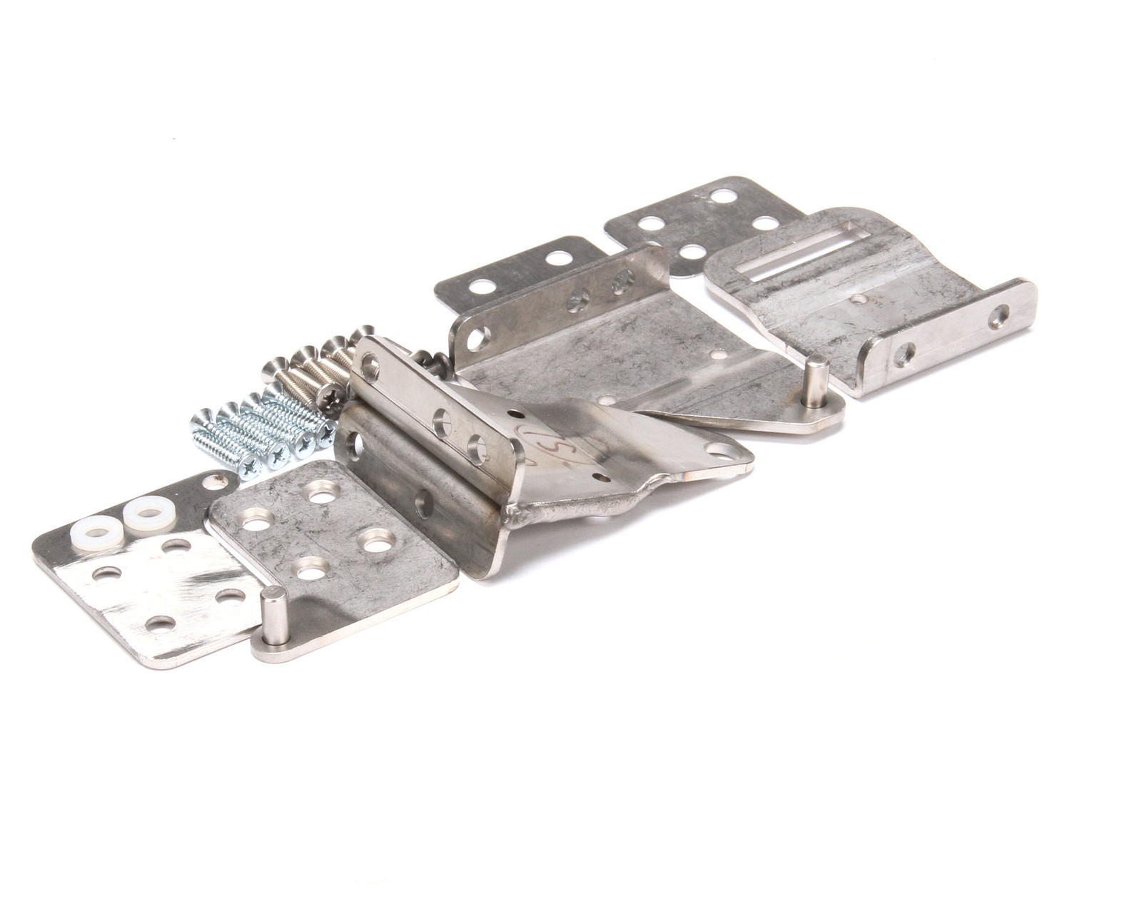 Glastender Hinge Set And Brackets For Wood Doors, 180^ Swing, 06001376 – Free
