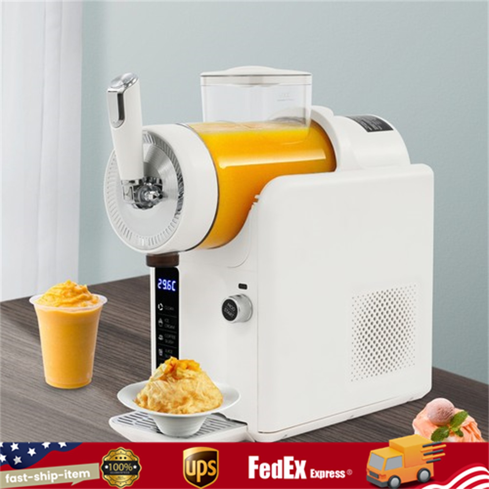 Frozen Drink Machine Set Shaved Ice Tool for Home with Self-Cleaning Function