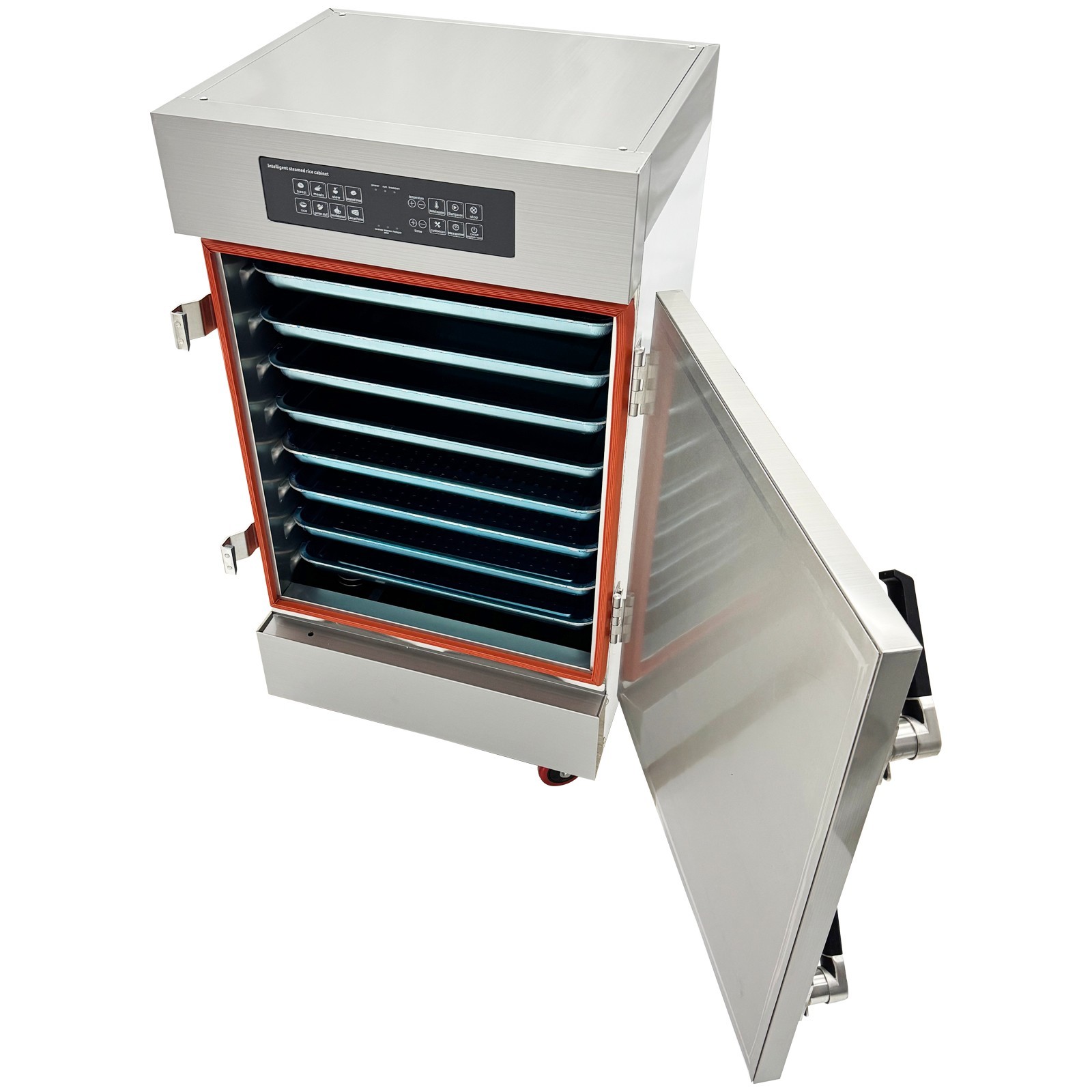 220V 3PH 8 Trays Intelligent Electric Steaming Cabinet Rice Steaming Box 9KW