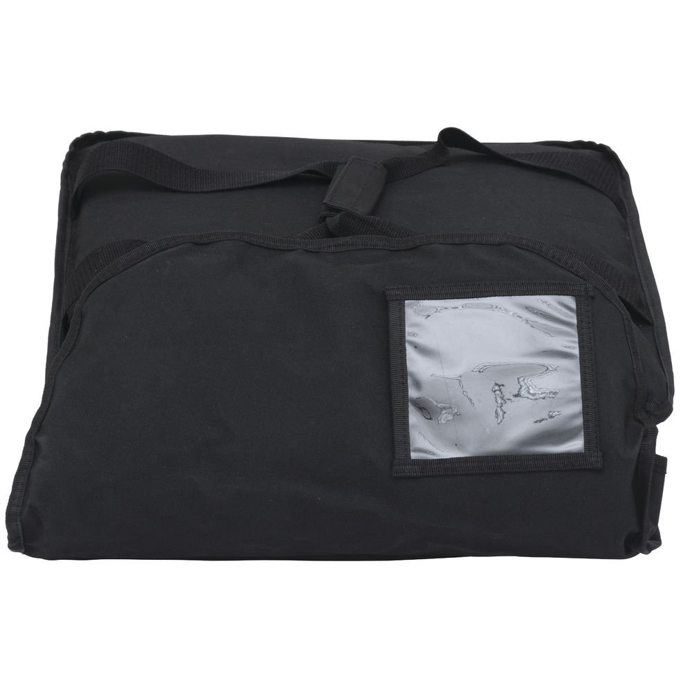 HUBERT® Pizza Delivery Bag Black Nylon Side Loading Medium Insulated – 18/2″L x
