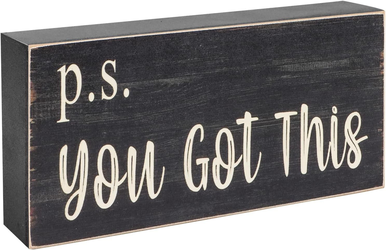 Esur Motivational Home Office Desk Black Decor – Farmhouse Wooden Box