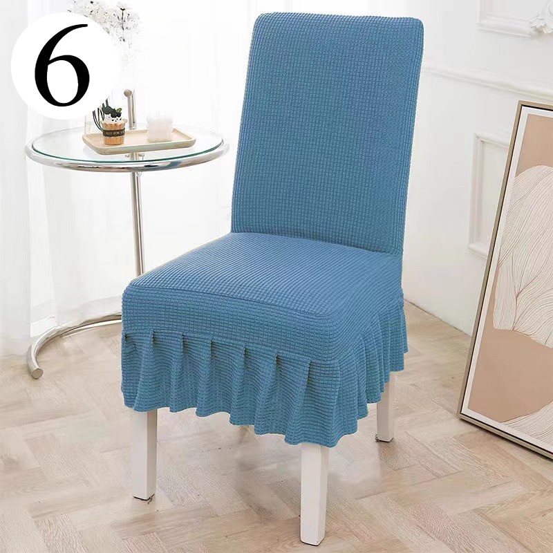 4pcs Universal Elastic Chair Cover One-Piece Chair Seatback Cover Pleated Trim