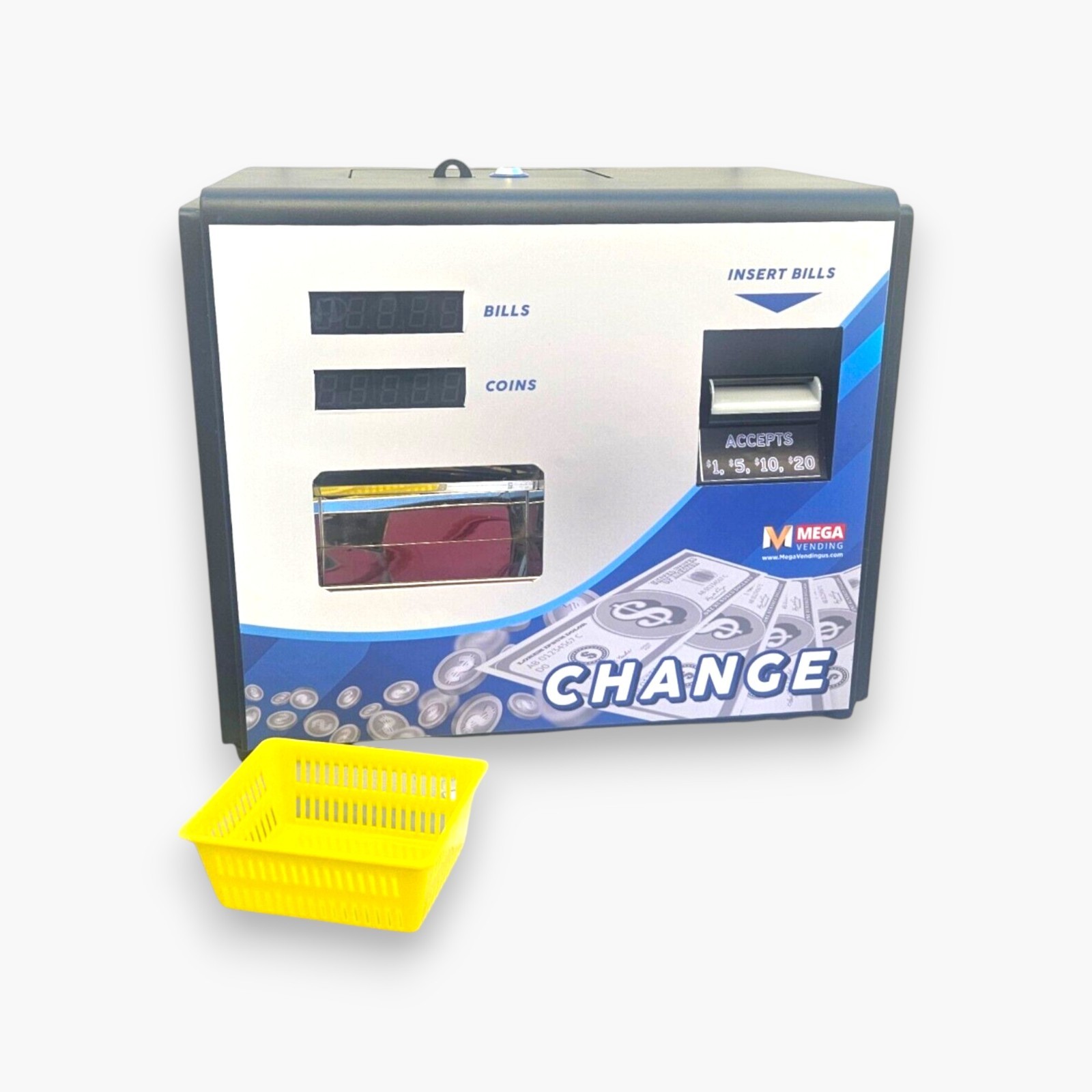 Quarter Machine Dollar Bill Changer Accepts $1-$20 1 Year Warranty Free Shipping