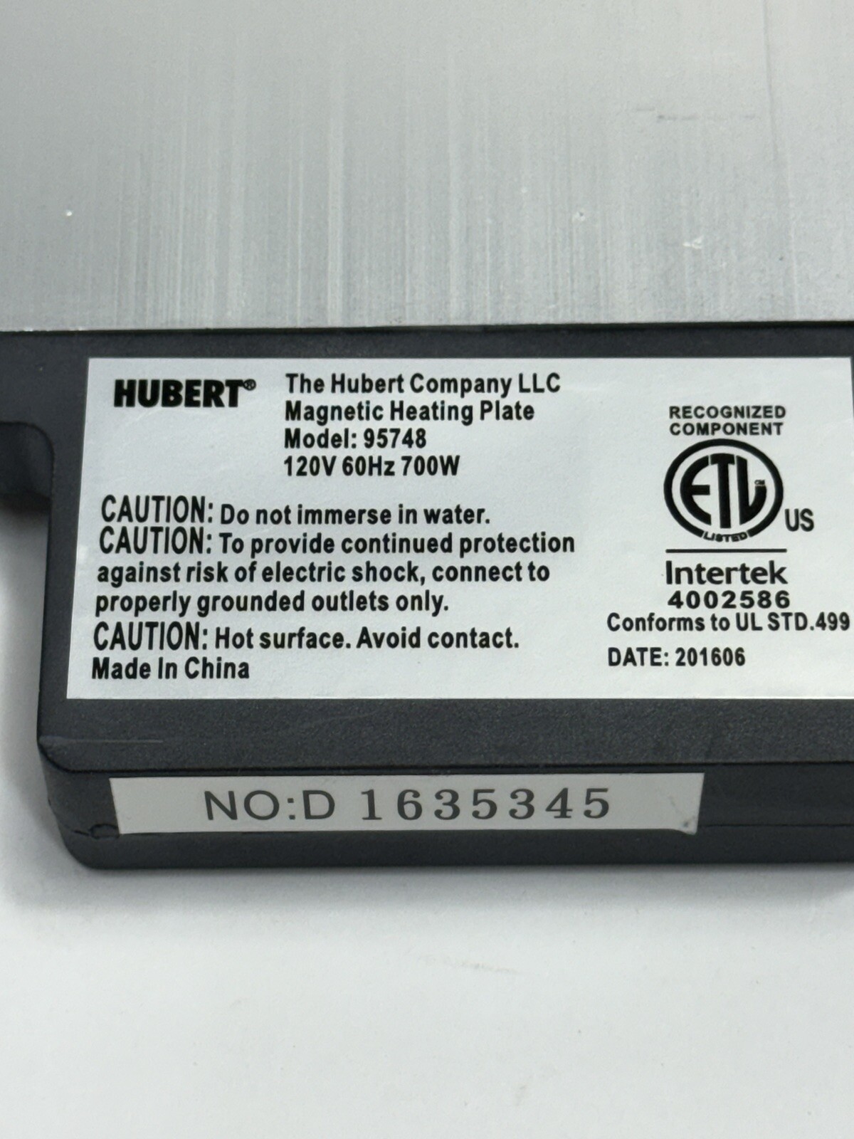 HUBERT® Electric Chafer Heater Rectangular aluminum – 11 7/8″L x 7 3/4″W
