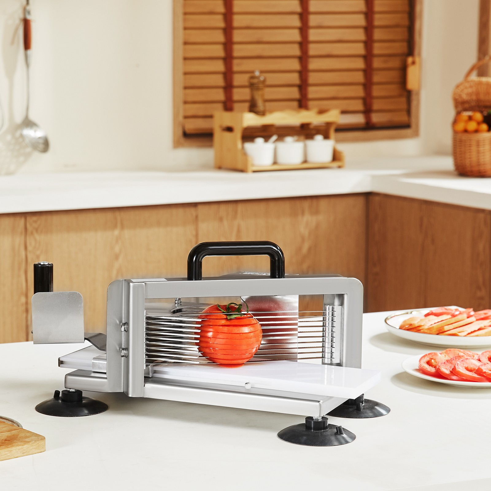 VEVOR Commercial Tomato Slicer 1/4″ Manual Tomato Cutter Slicer Stainless Steel