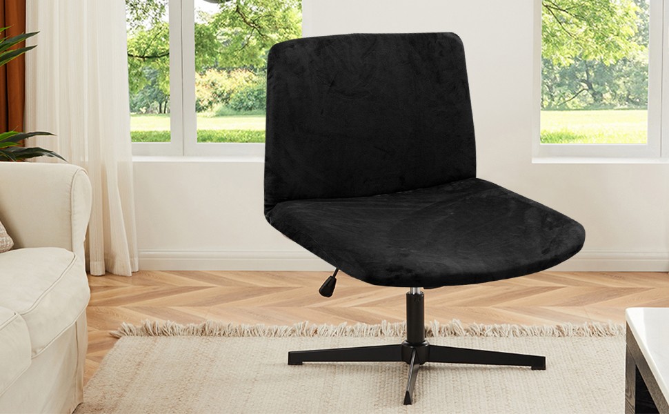Velvet Cross Legged Office Chair Covers – Upgrade Your Armless Wide Seat