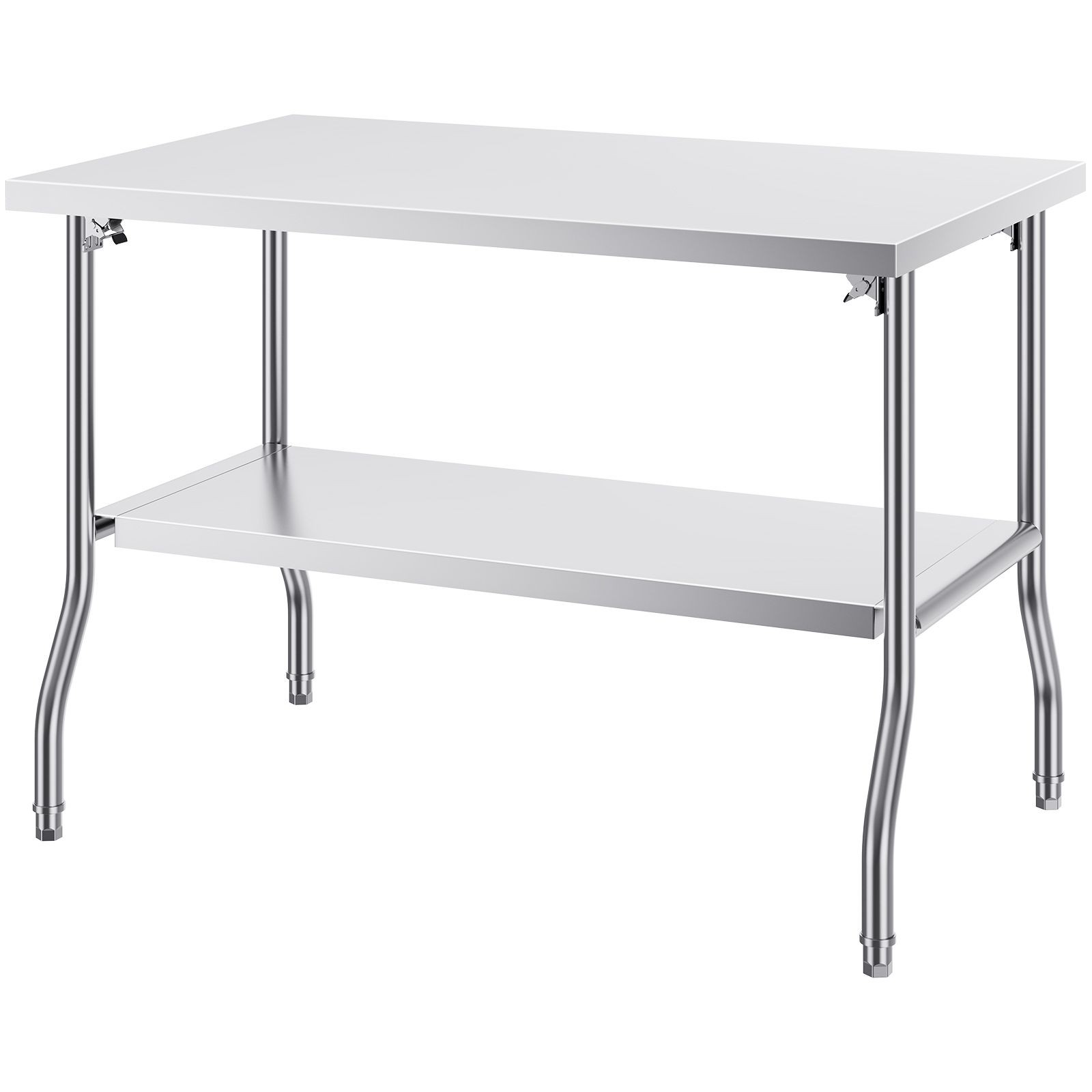 Folding Commercial Prep Table, 48 x 30 Inch Commercial Worktable Workstation