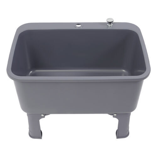 PP Freestanding Floor Mop Sink One-Piece Molded 60 × 40 × 27 cm Grey