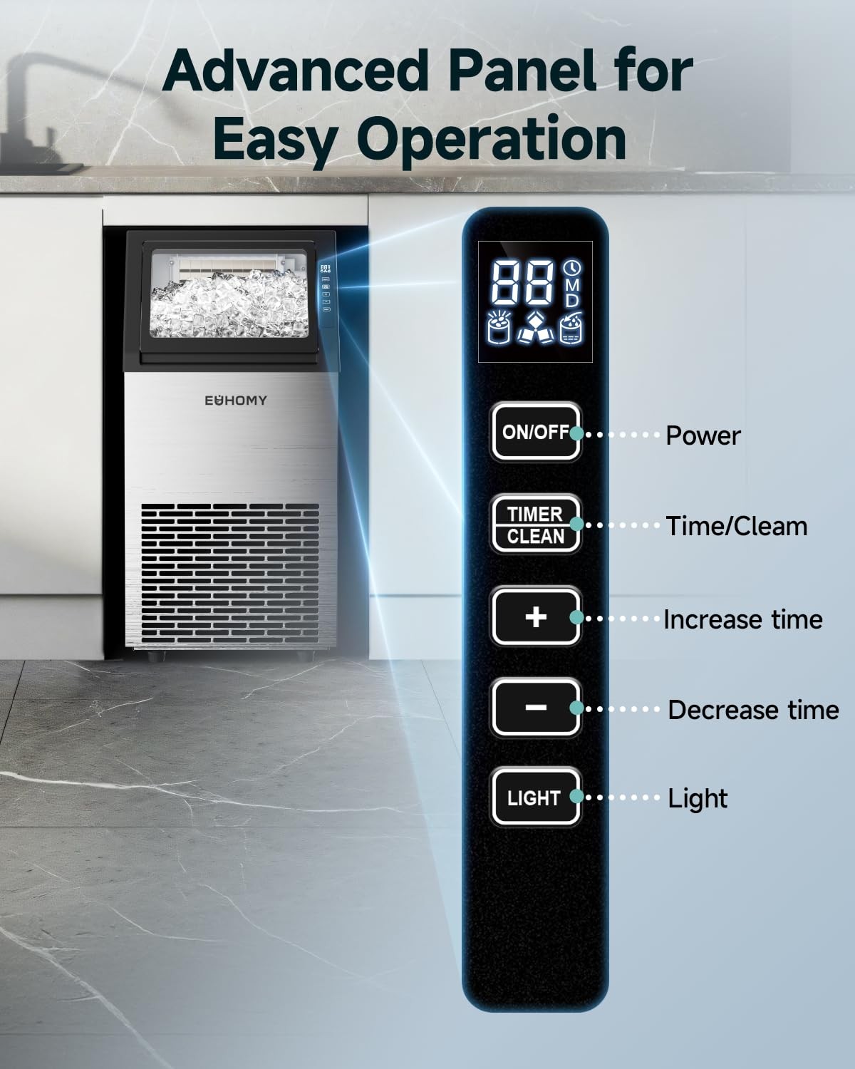 Commercial Ice Maker Machine,120lbs/24H Stainless Steel Under Counter 120 pounds