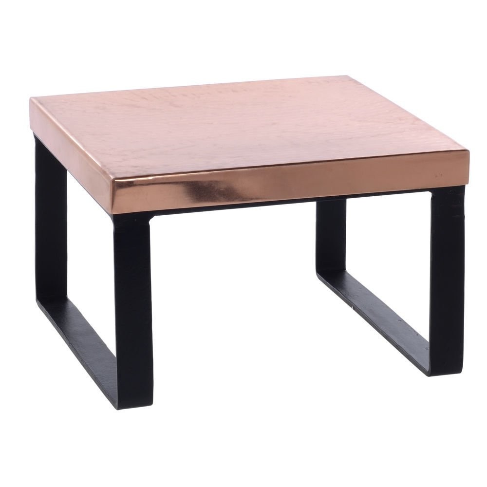 HUBERT Display Riser with Hammered Copper Finish – 12 1/4 L x 12 1/4 W x 6″ H