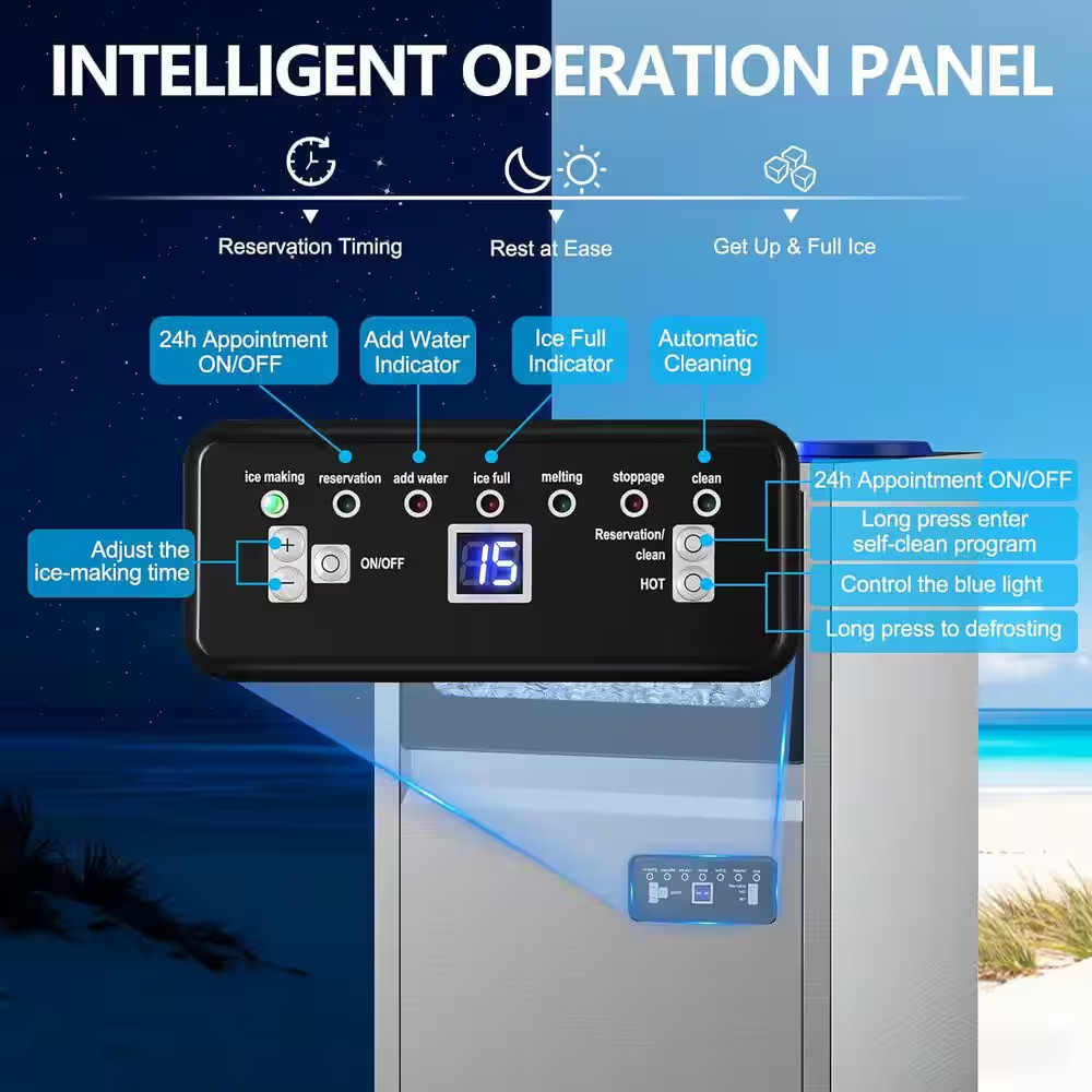16.34 In. 150 Lbs./Day Commercial Freestanding/Built-In Full Size Cubes Ice Make