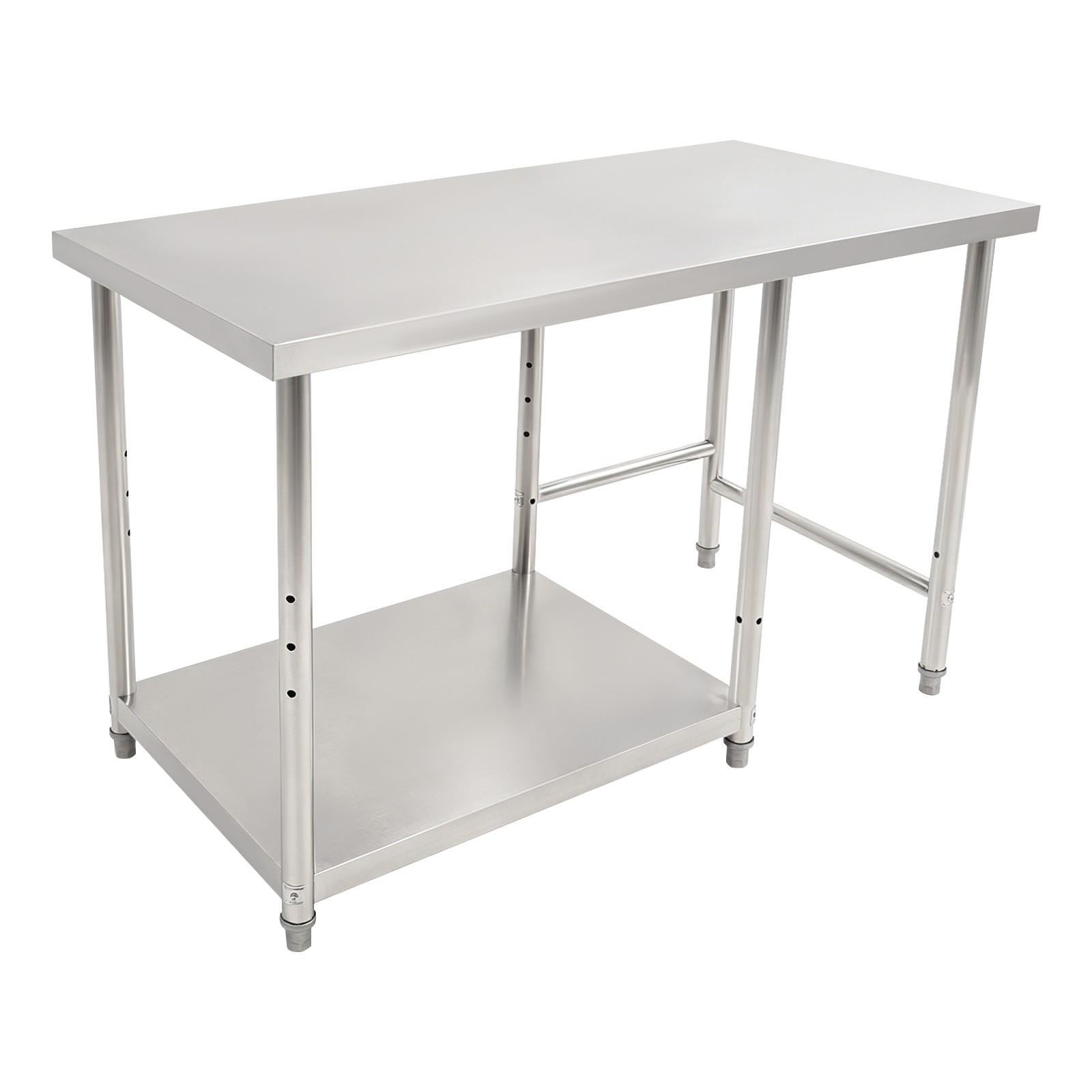 120*60*80cm Work Table 2-Tier Stainless Steel Table Kitchen Prep & Work Table