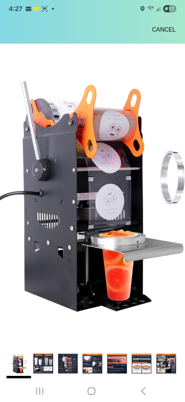 Manual Cup Sealing Machine JIAWANSHUN Electric Cup Sealer Bubble Boba Milk Tea