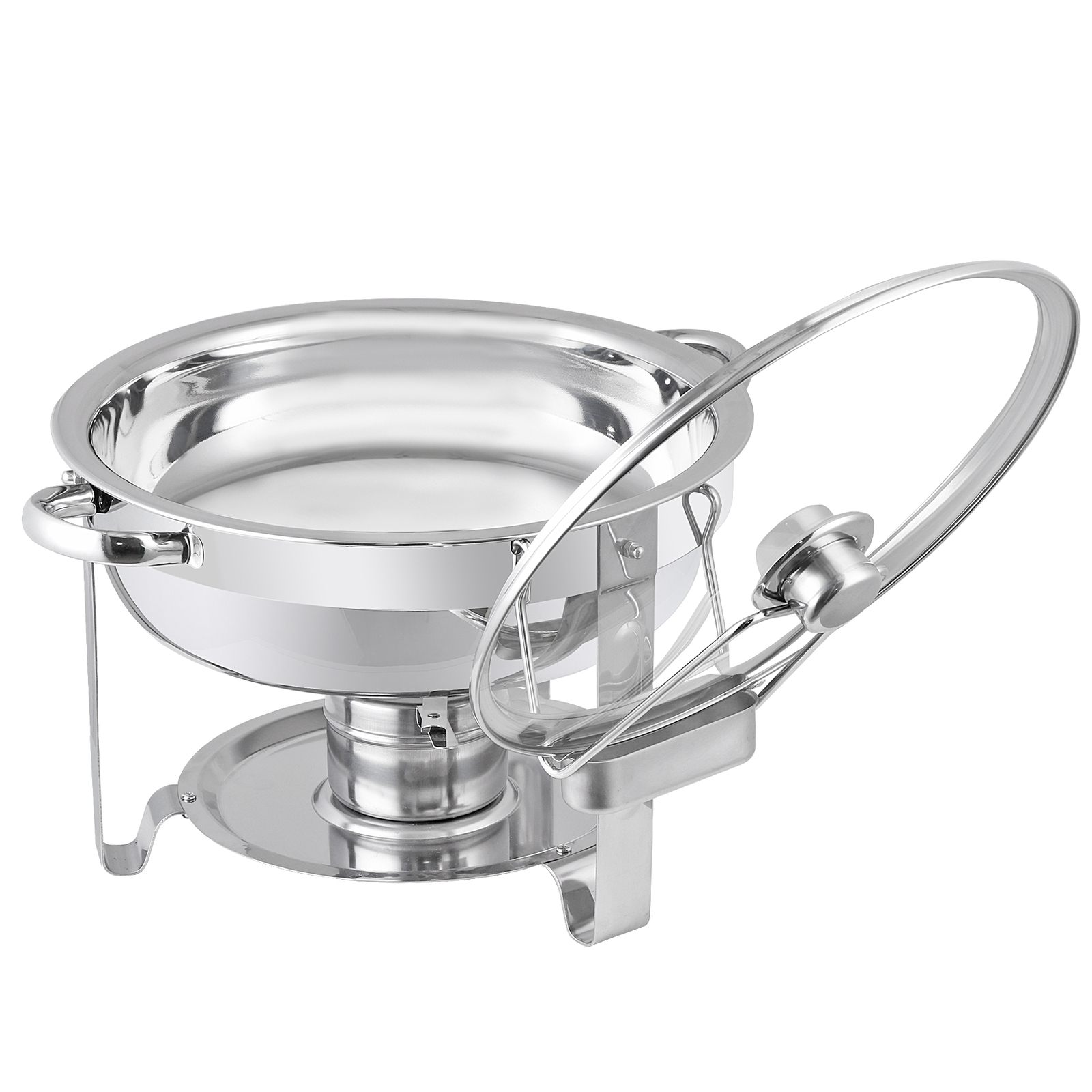 2 PCS 5 Qt Stainless Steel Round Chafing Dishes Buffet Warmer Set with Lid