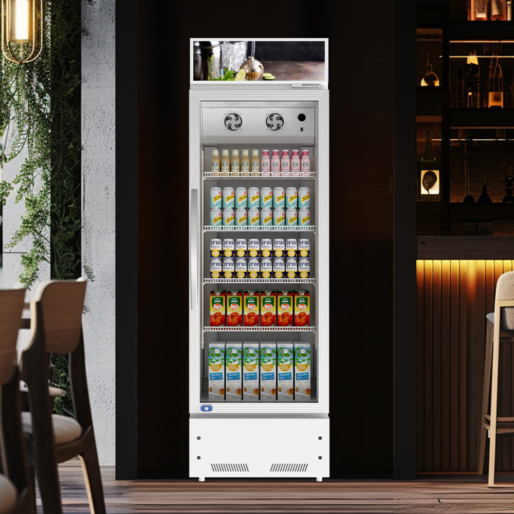 Merchandiser Refrigerator Upright Display Glass Door Cooler W/LED 17 Cu.Ft ETL