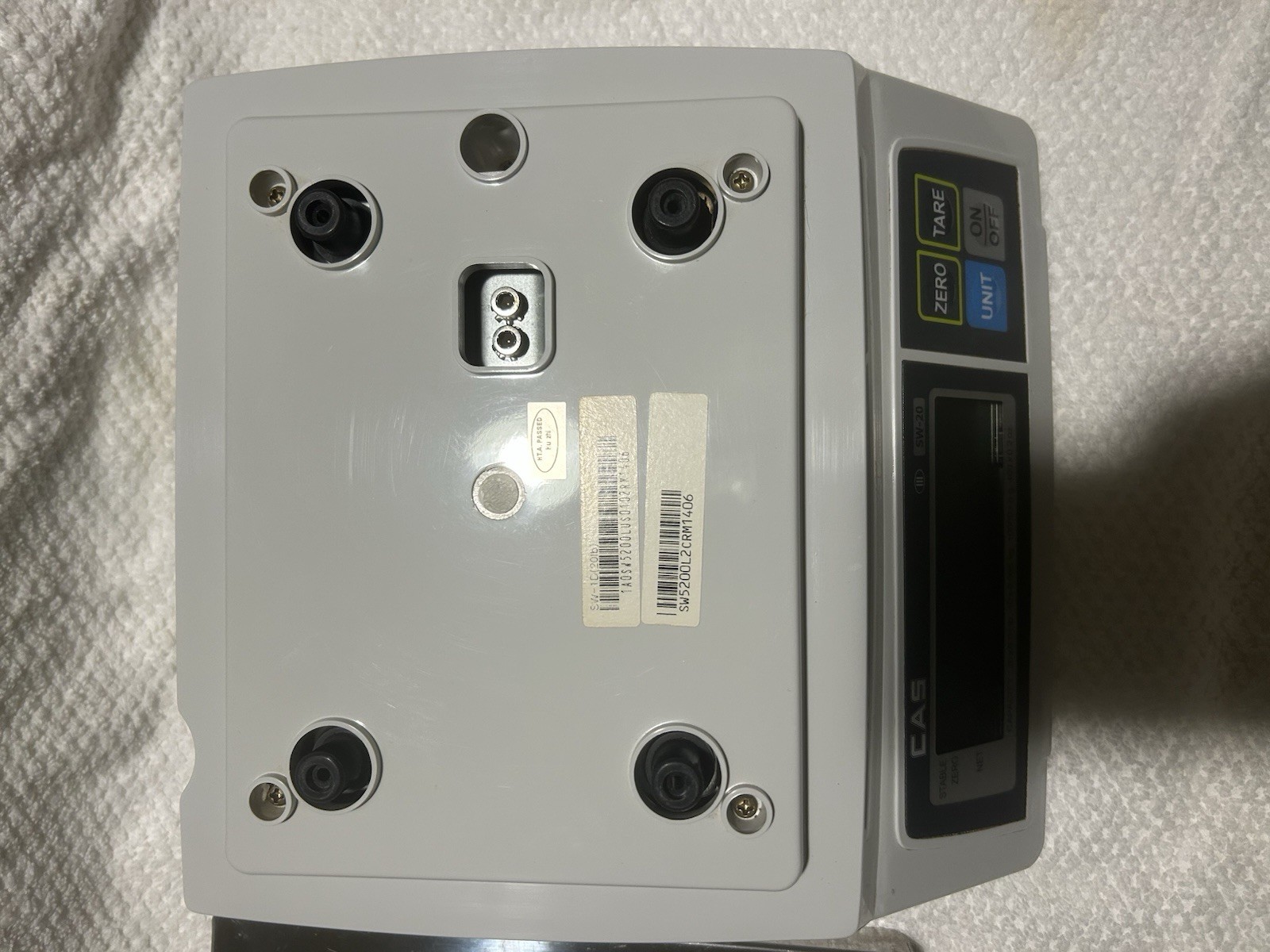 CAS SW-1D(20lb) Portion Cntrol Scale, 20×0.01Lb Kg, g, oz. CleanWorks, w/adaptor