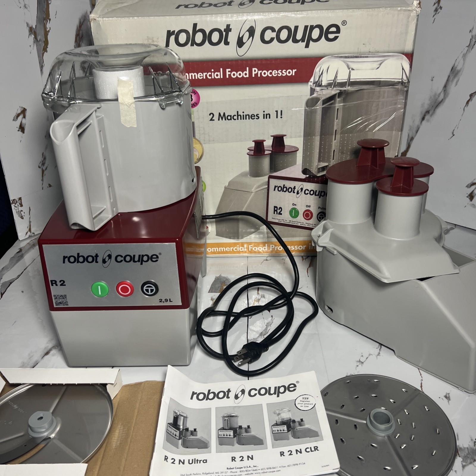 Robot Coupe R2 N Food Processor with Continuous Feed And Discs / Combination