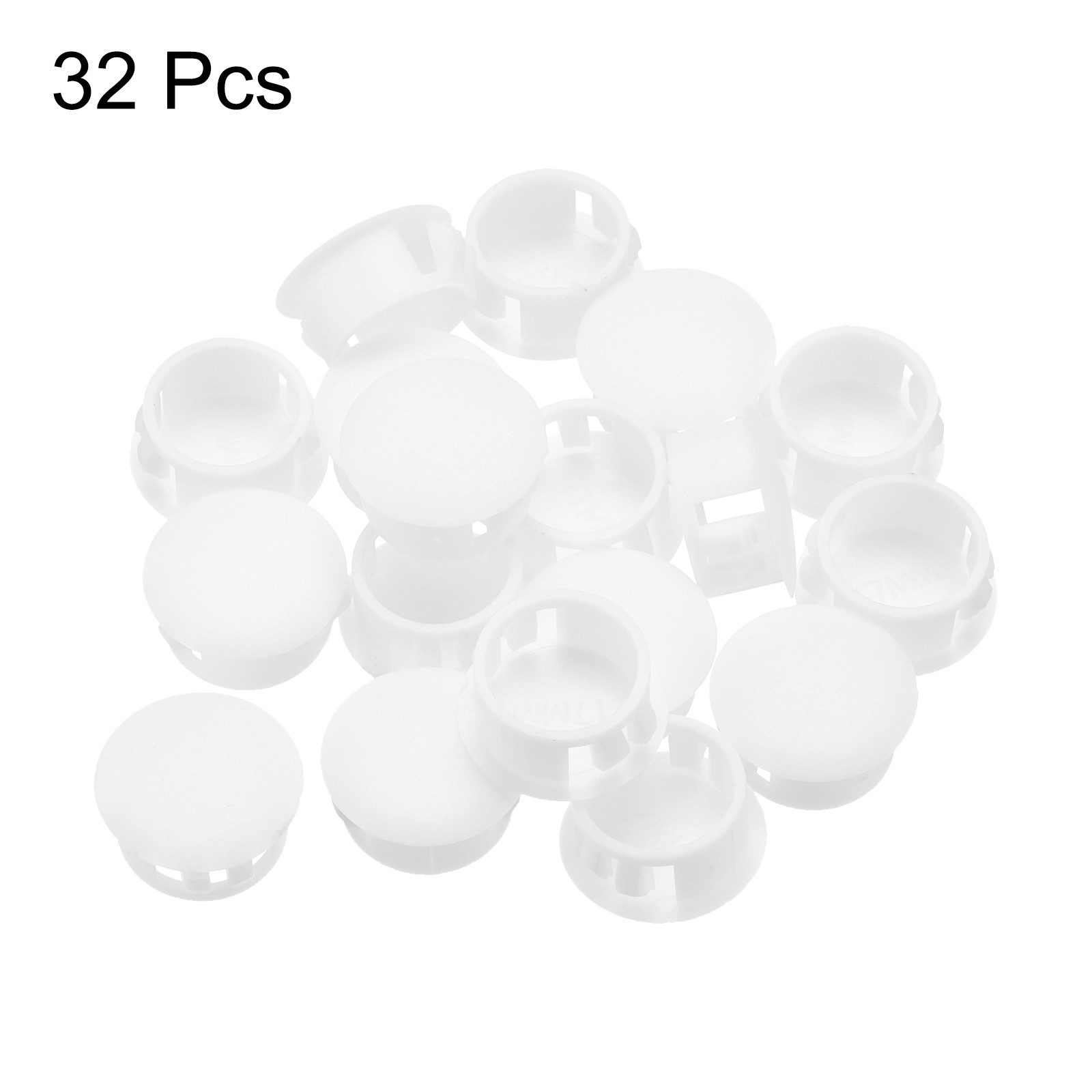 32Pcs 15mm(5/9″) White Nylon Plastic Round Locking Hole Plugs Insert End Caps