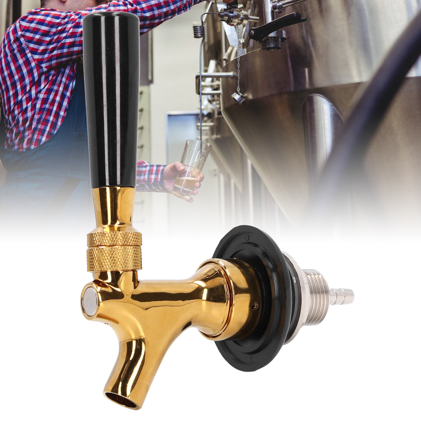 Beer Faucet Polished Brass Stainless Steel Draft Beer Tap Complete Kit