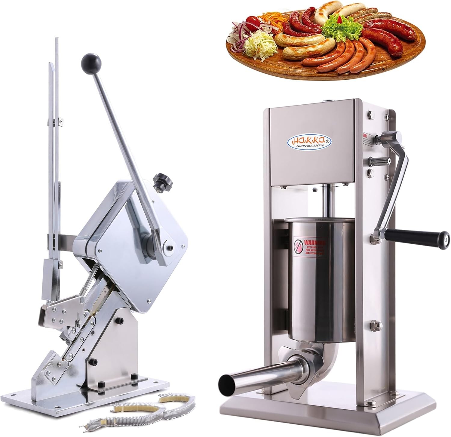 Hakka 2 in 1 Food Processor Sausage Stuffer with Sausage Clipper Meat Maker